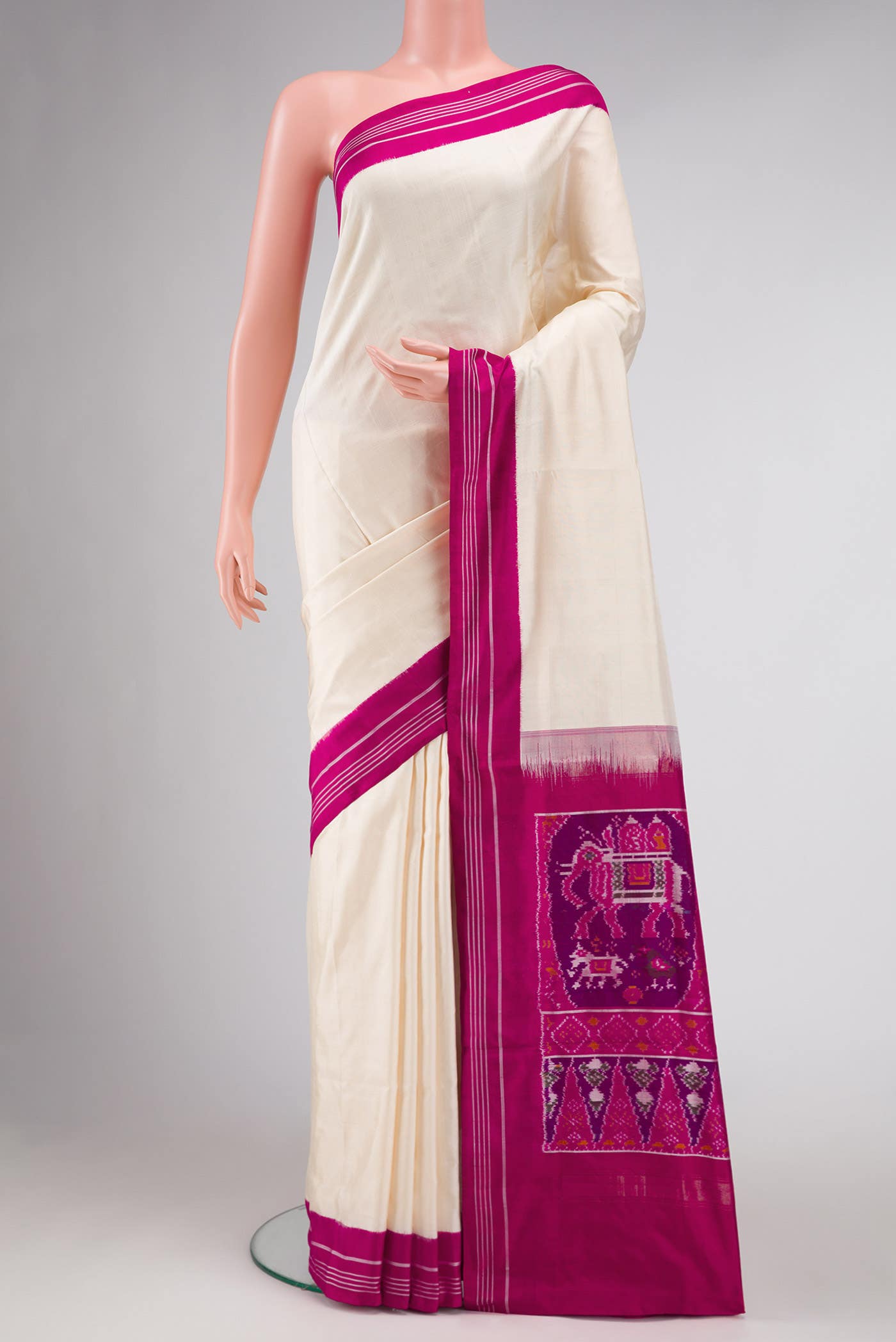 Sandal Dual Tone Double Ikat Saree