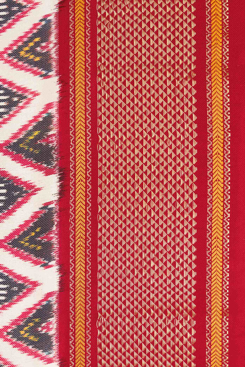Off White Double Ikat Saree
