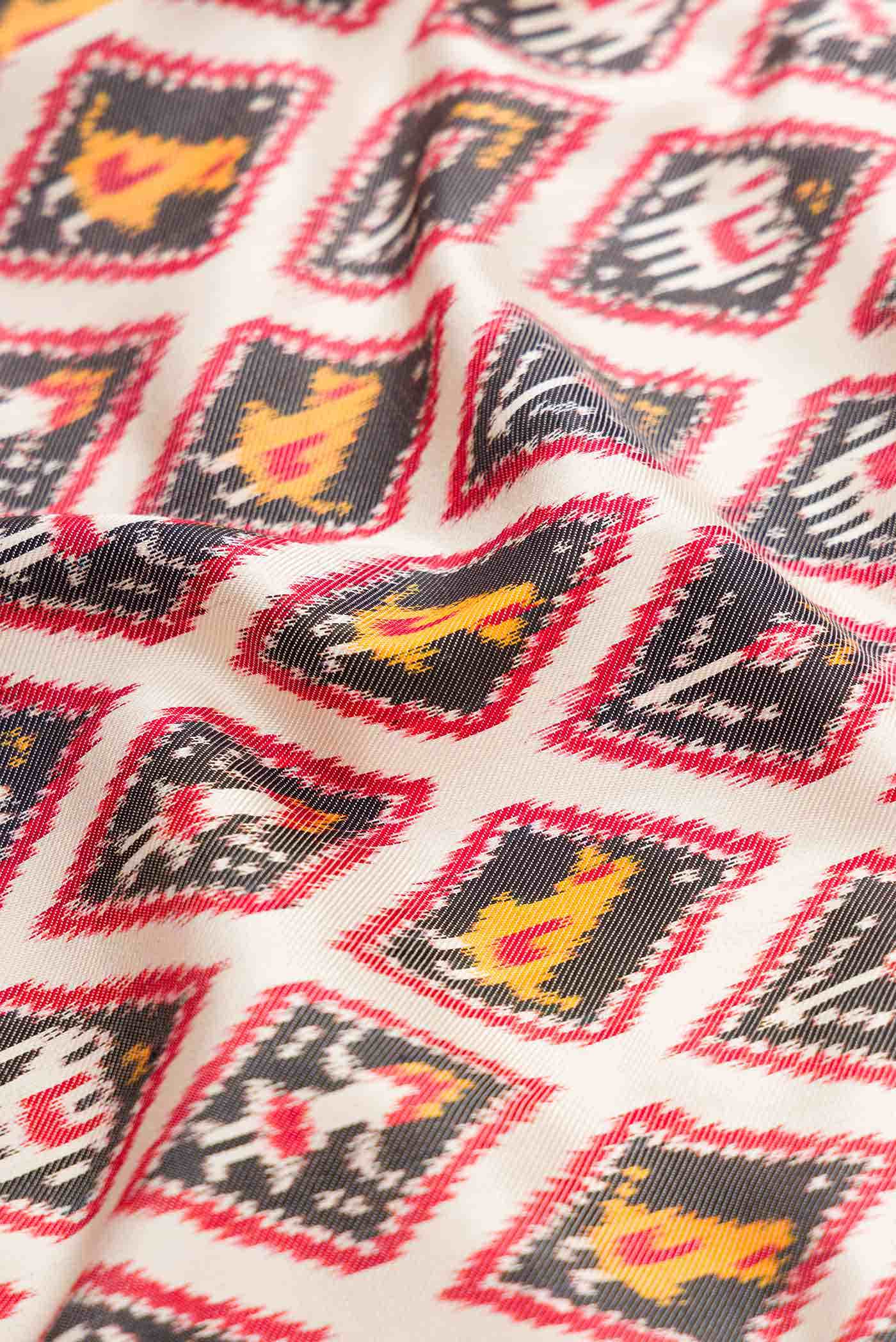 Off White Double Ikat Saree