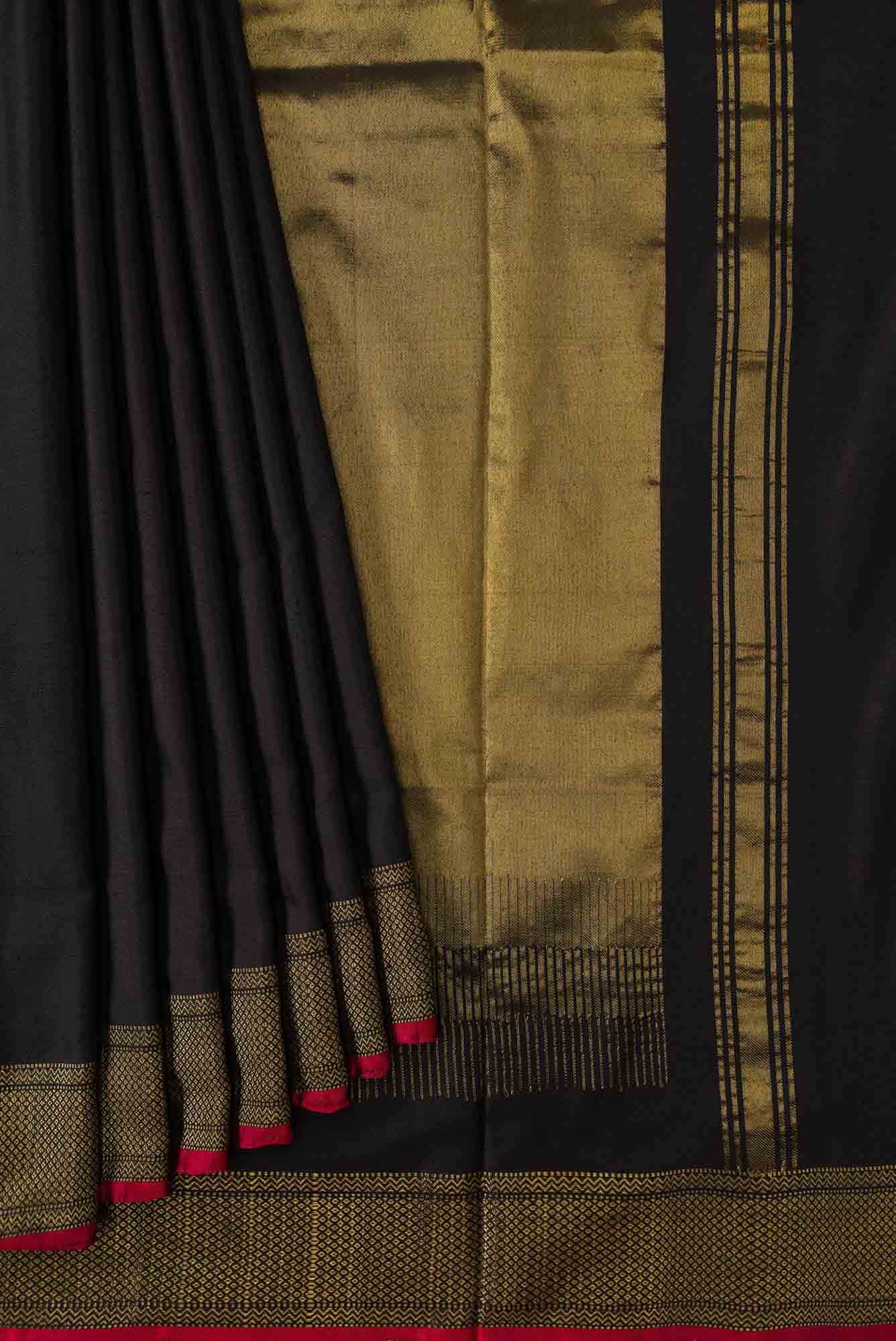 Black Dual Tone Double Ikat Saree
