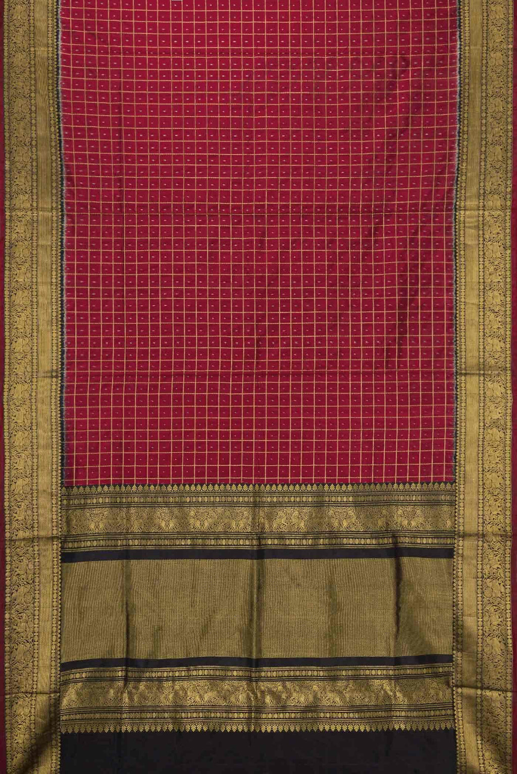 Maroon Dual Tone Double Ikat Saree