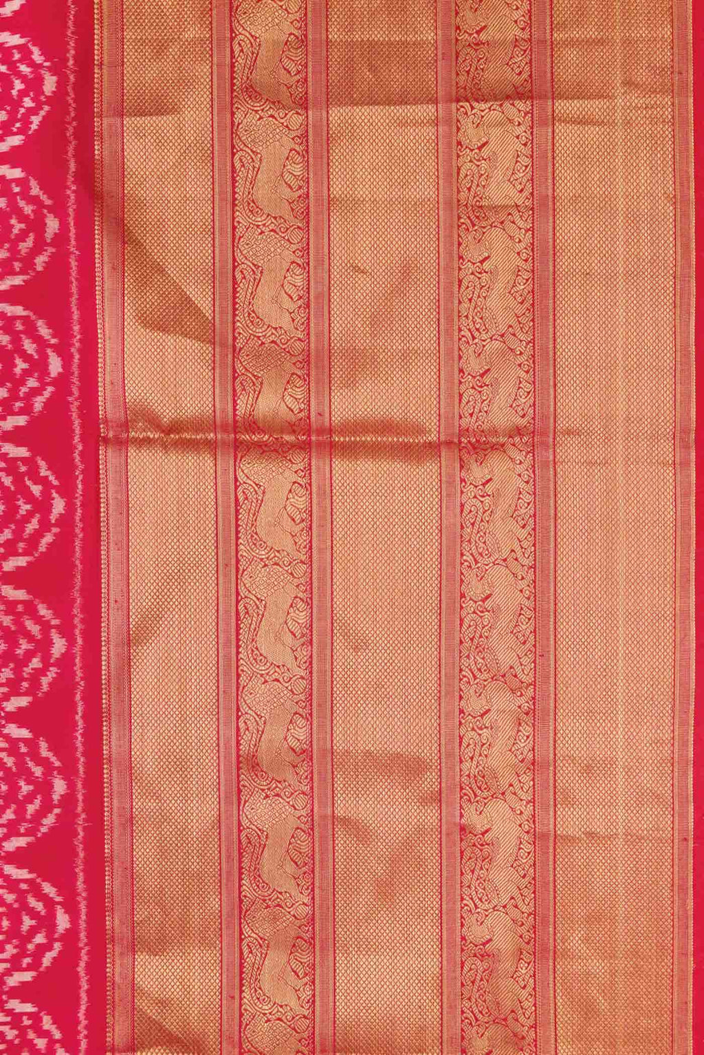 Red Dual Tone Double Ikat Saree