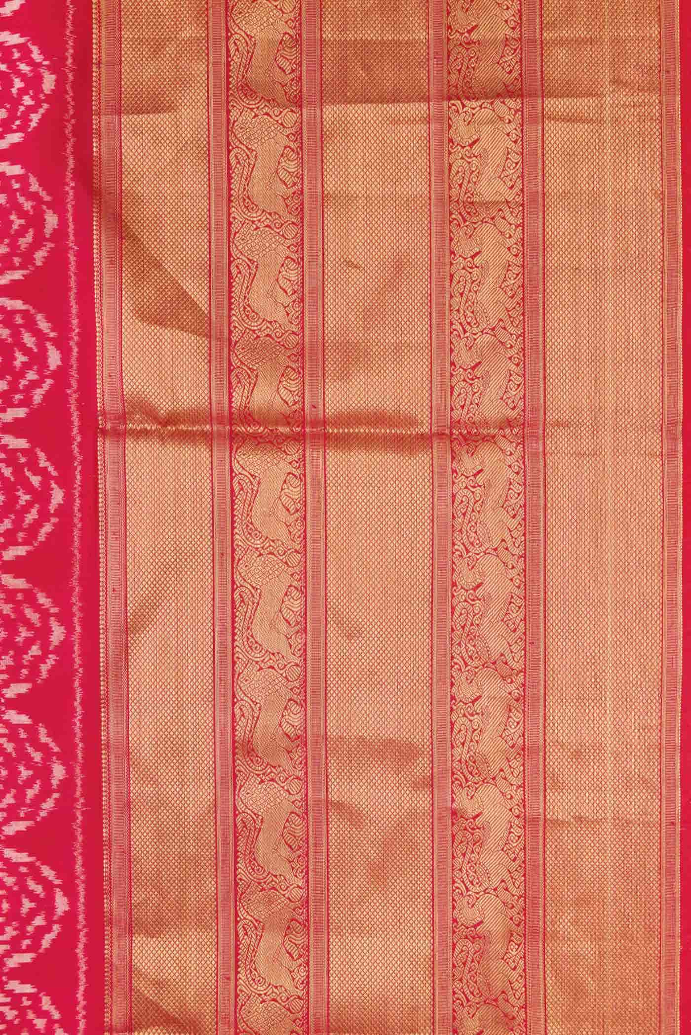 Red Dual Tone Double Ikat Saree