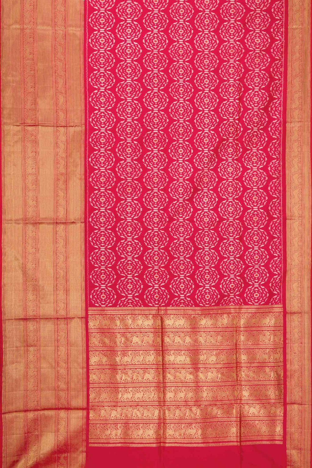 Red Dual Tone Double Ikat Saree