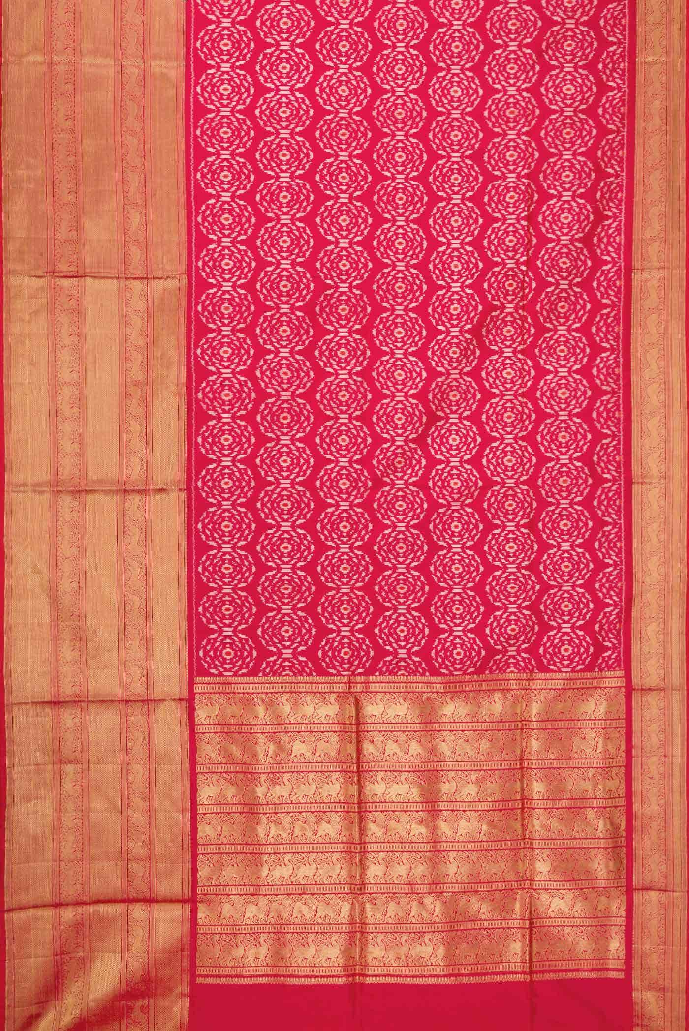 Red Dual Tone Double Ikat Saree