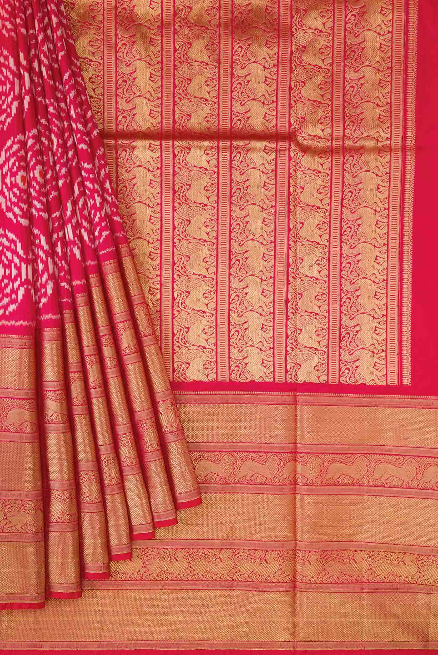 Red Dual Tone Double Ikat Saree