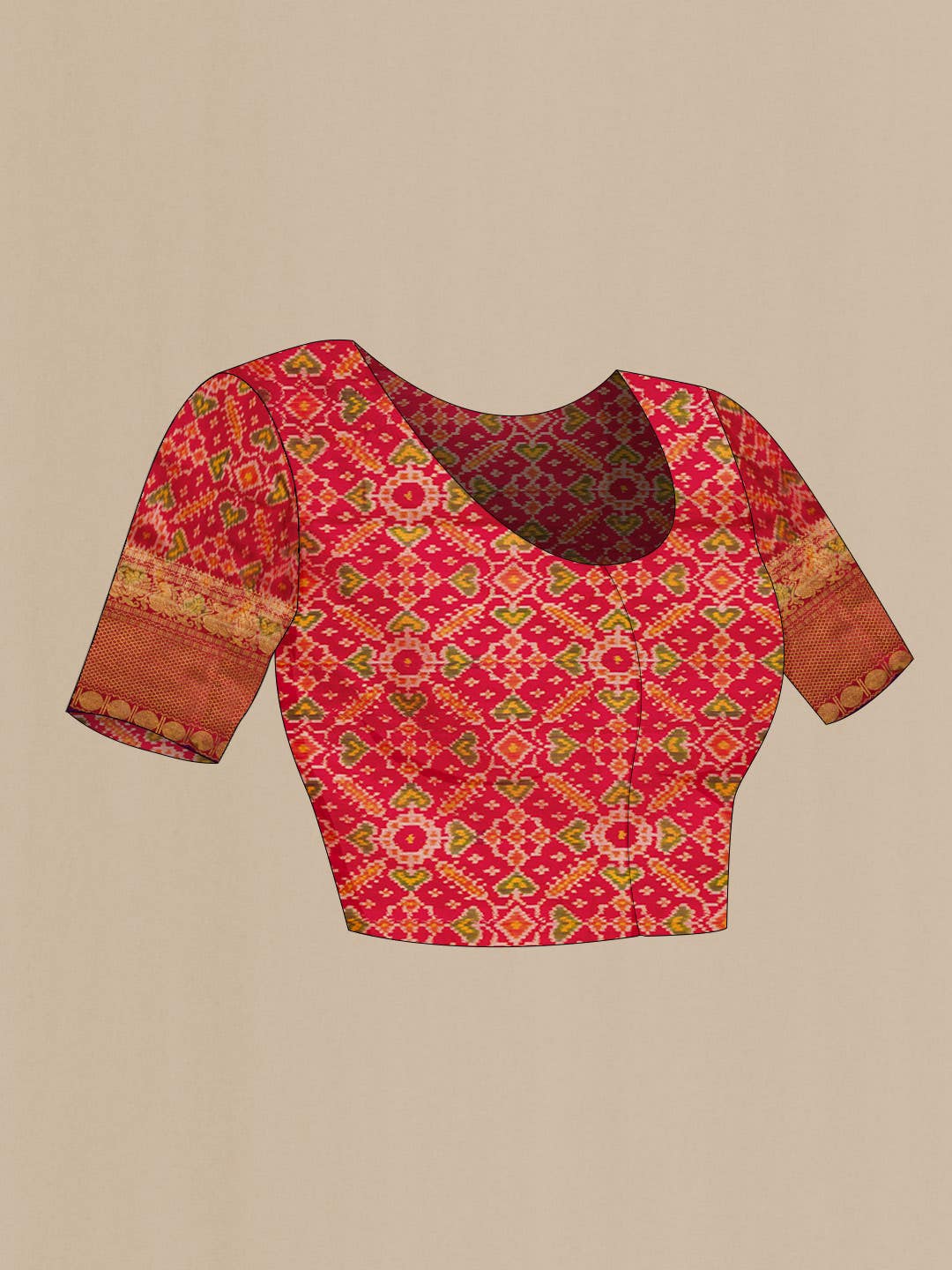 Red Double Ikat Saree