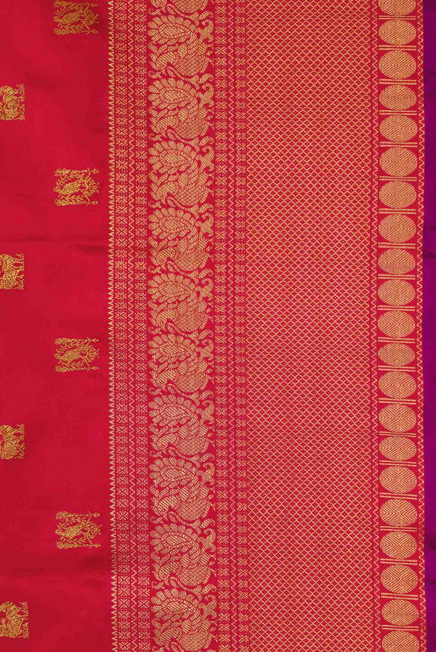 Red Double Ikat Saree