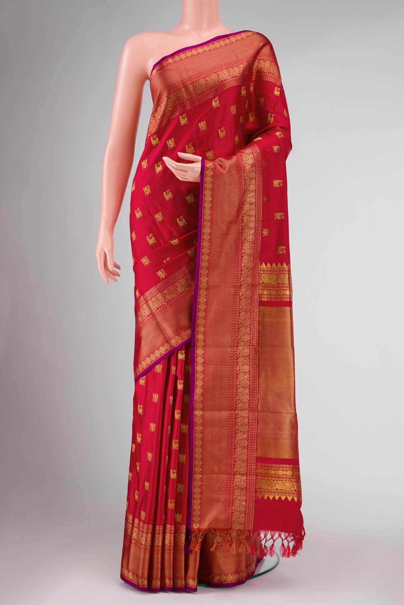 Red Double Ikat Saree