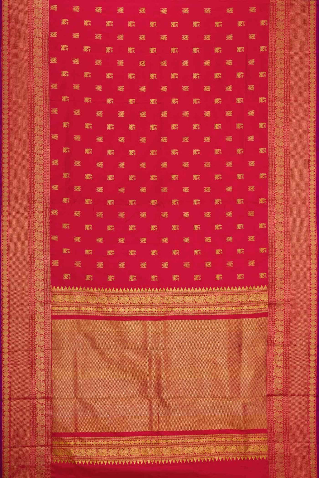 Red Double Ikat Saree