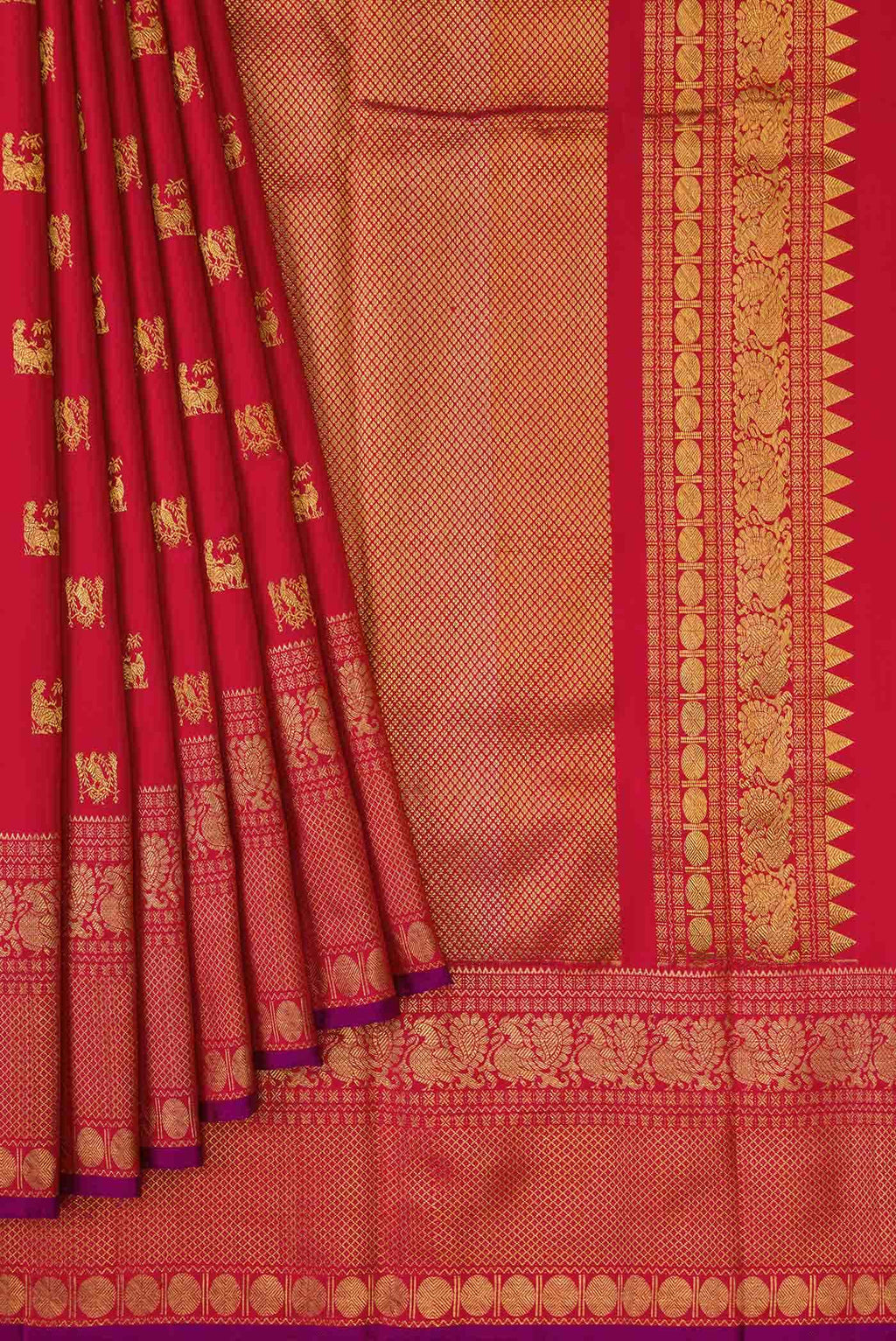 Red Double Ikat Saree