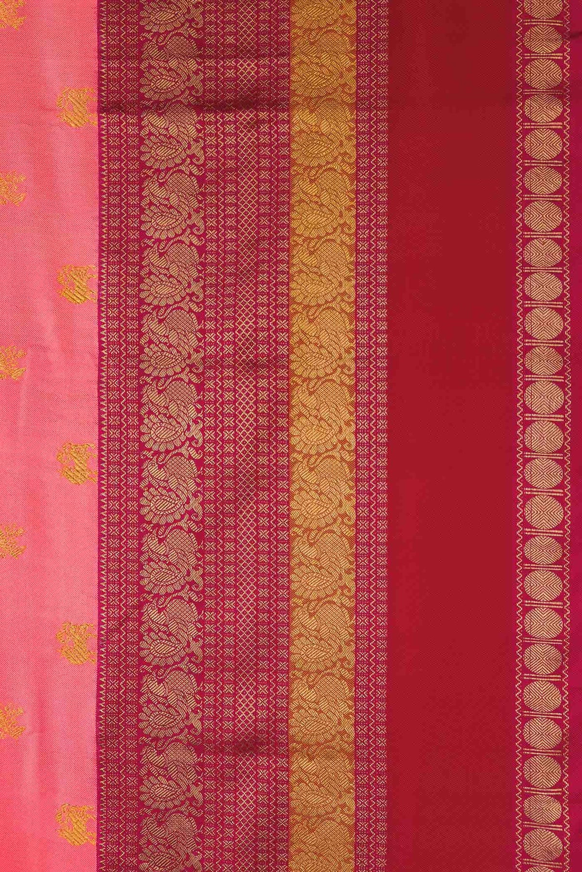 Peach Double Ikat Saree