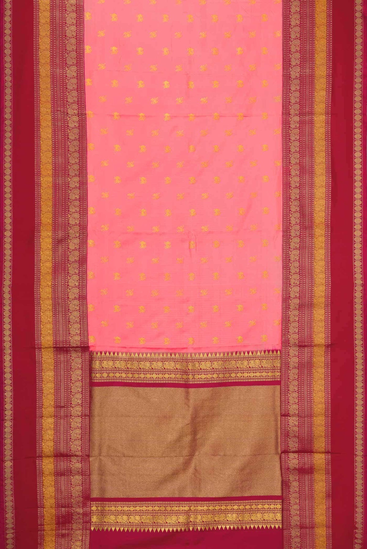 Peach Double Ikat Saree