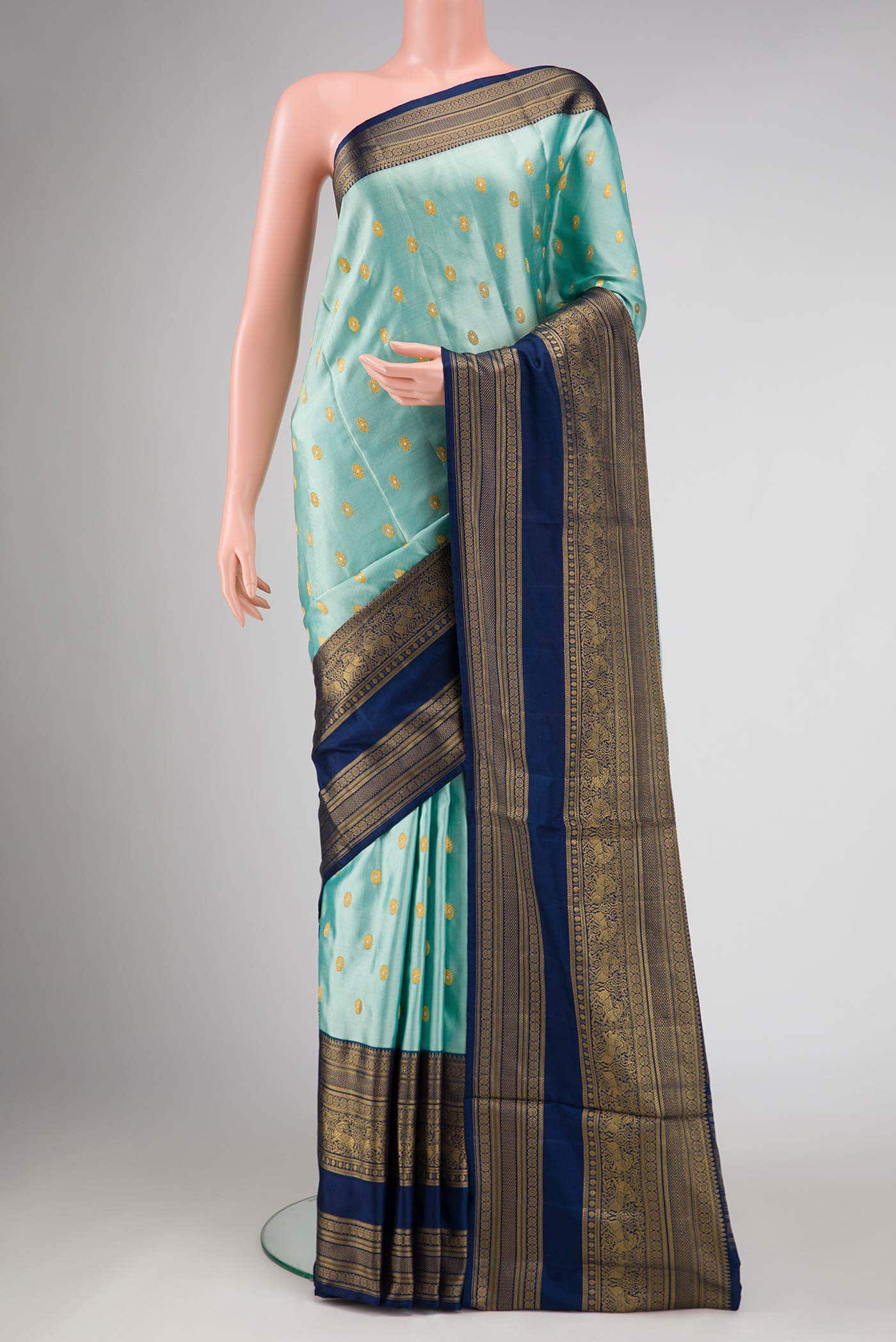 Sky Blue Double Ikat Saree