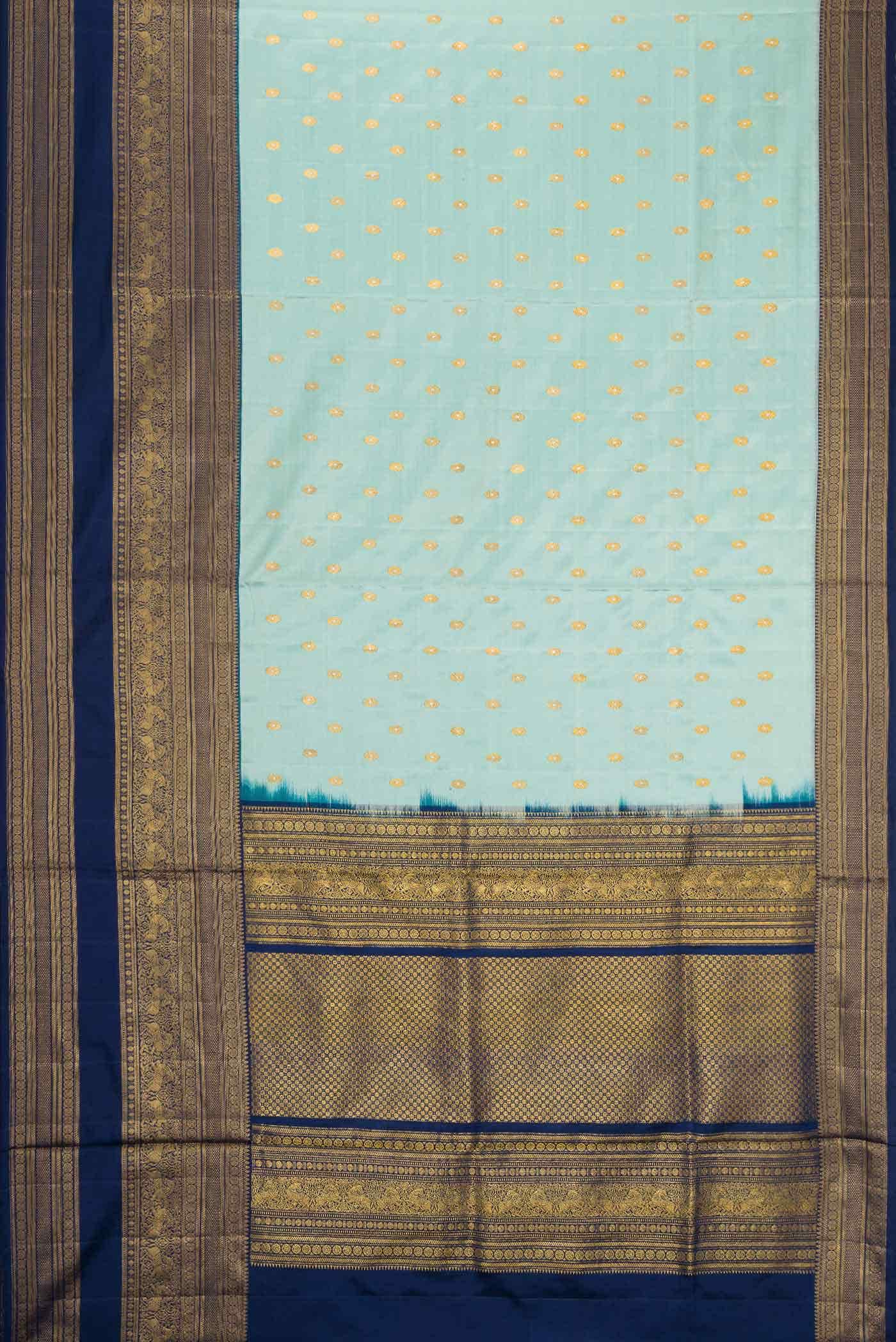 Sky Blue Double Ikat Saree