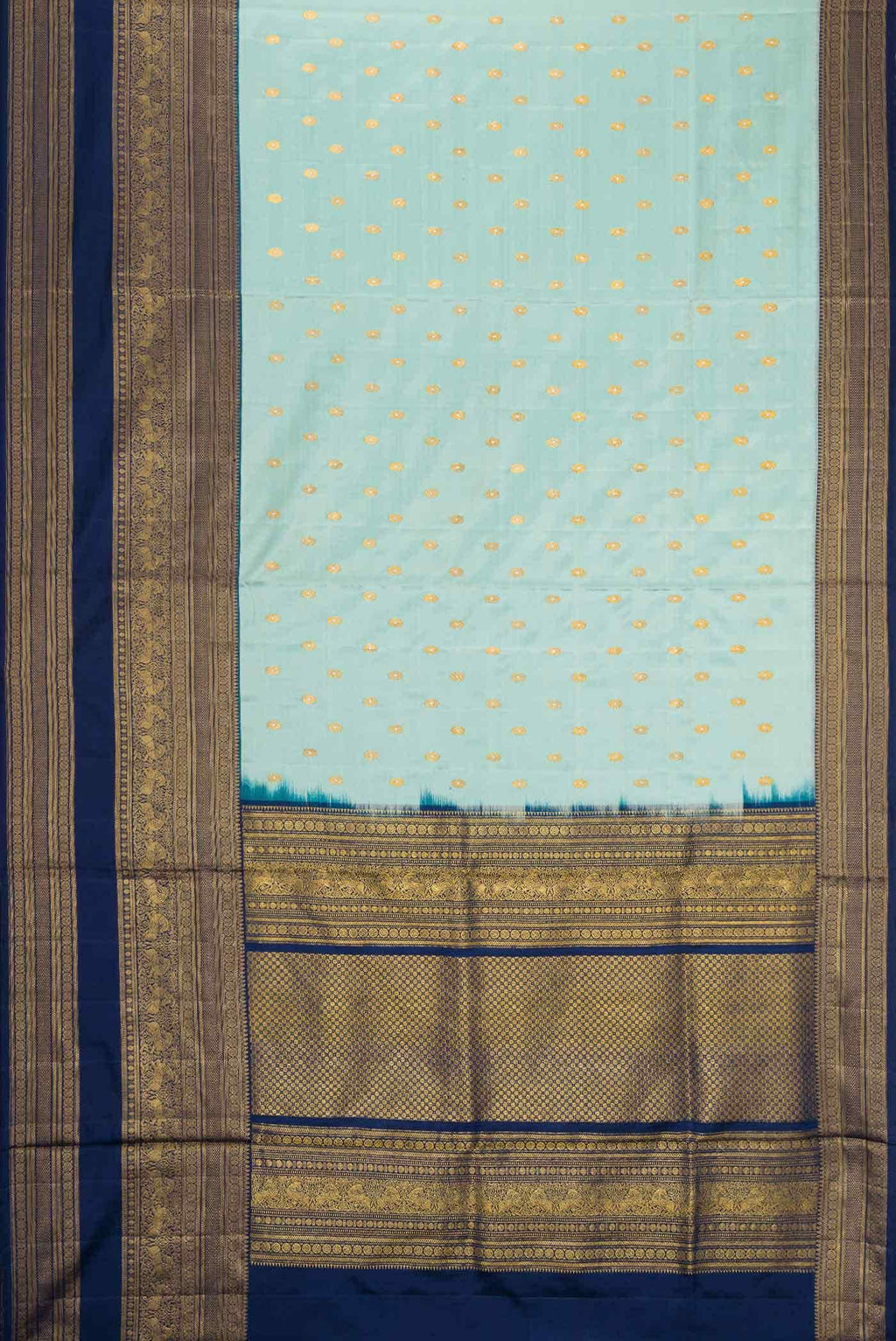Sky Blue Double Ikat Saree