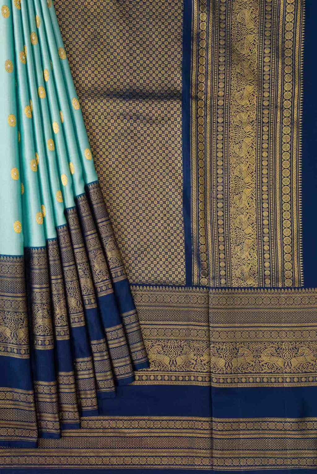Sky Blue Double Ikat Saree
