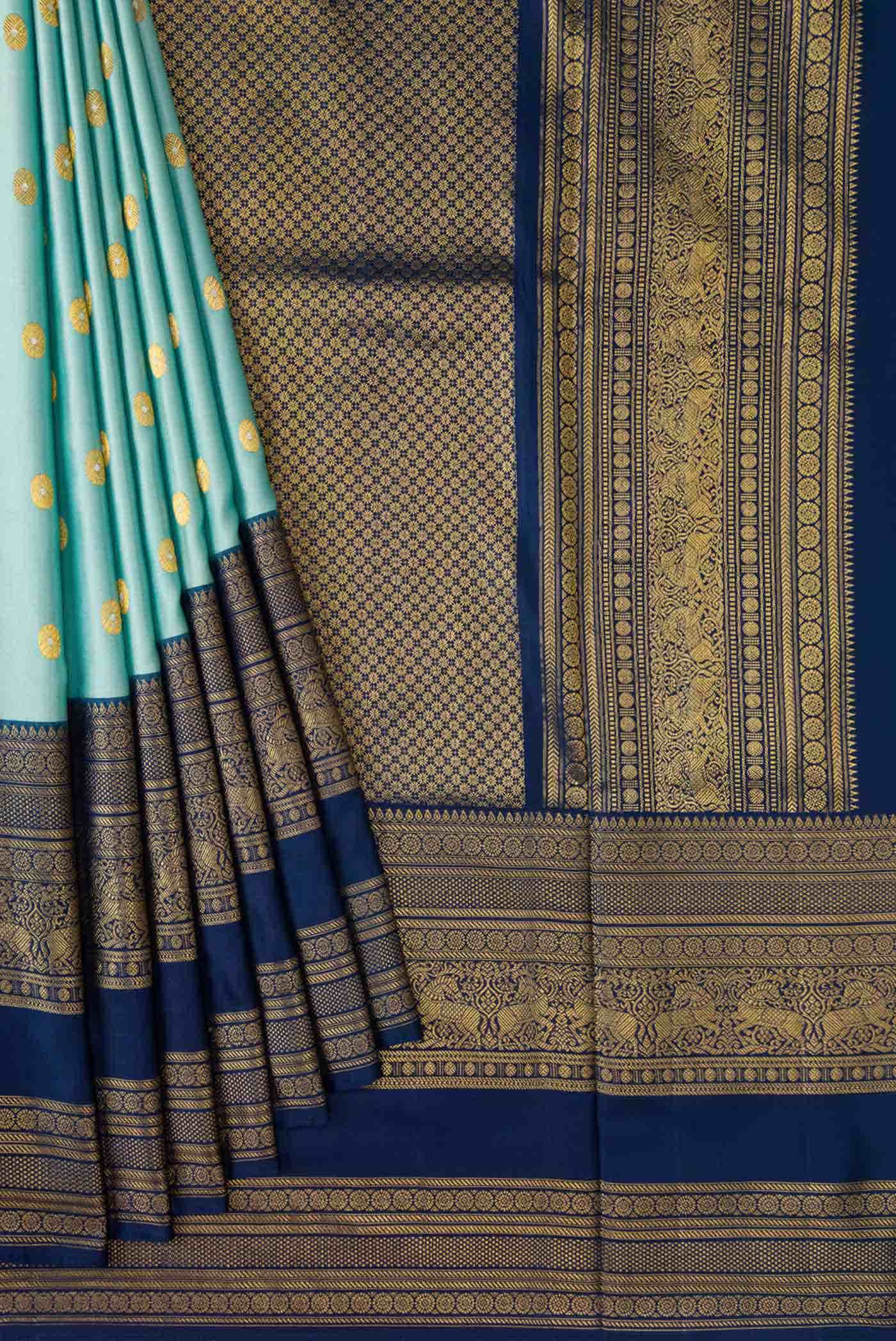 Sky Blue Double Ikat Saree