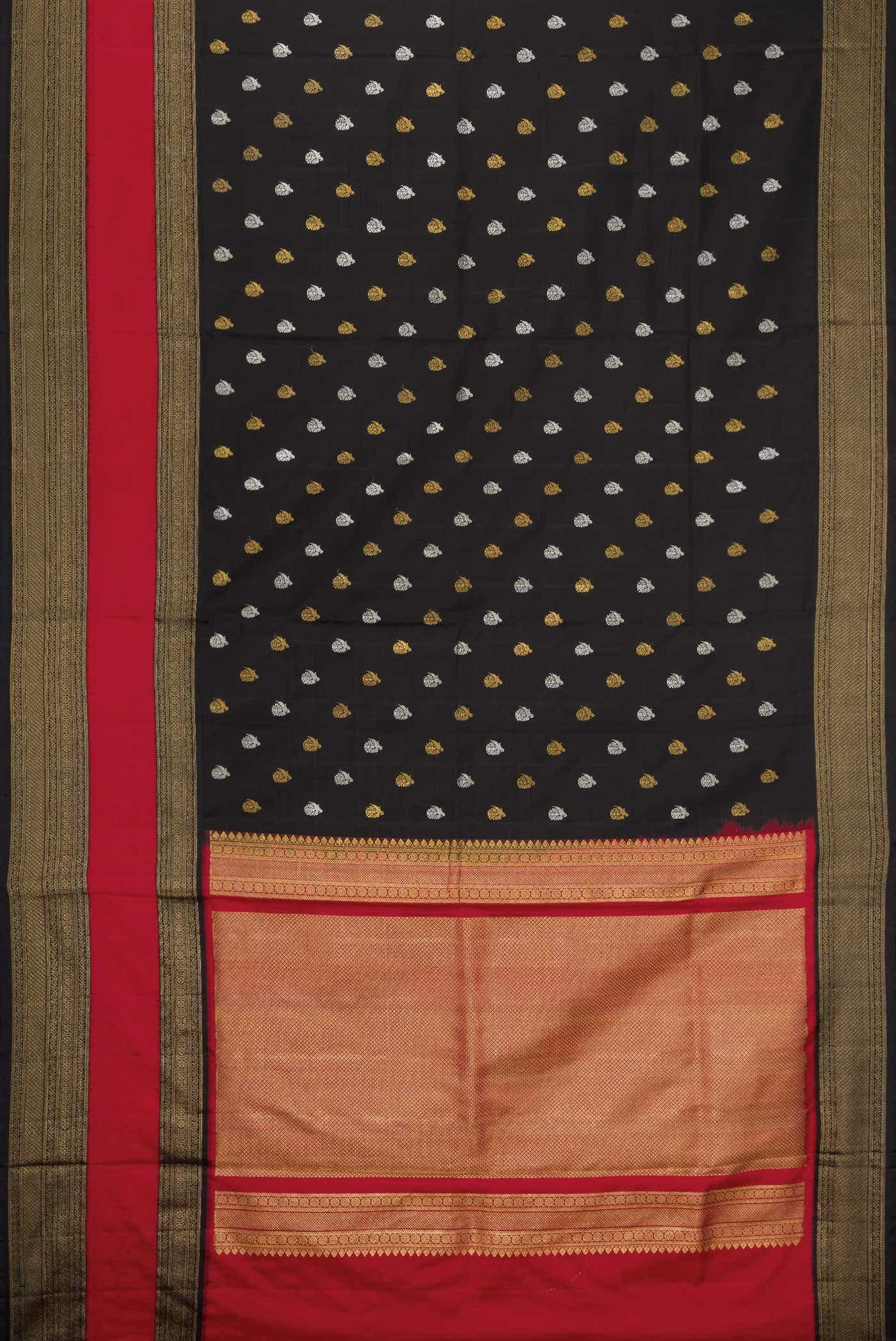 Black Double Ikat Saree