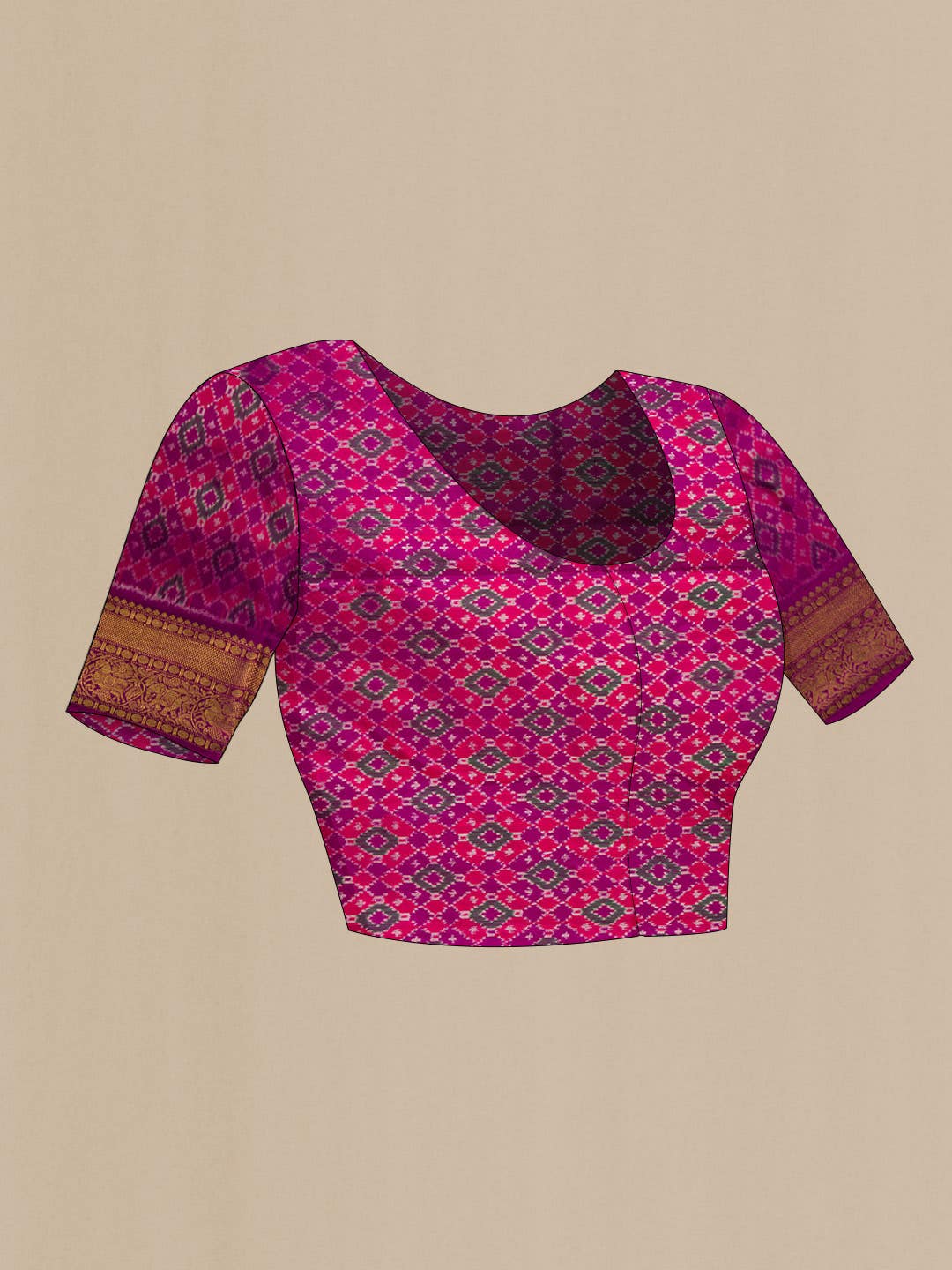 Pink Double Ikat Saree