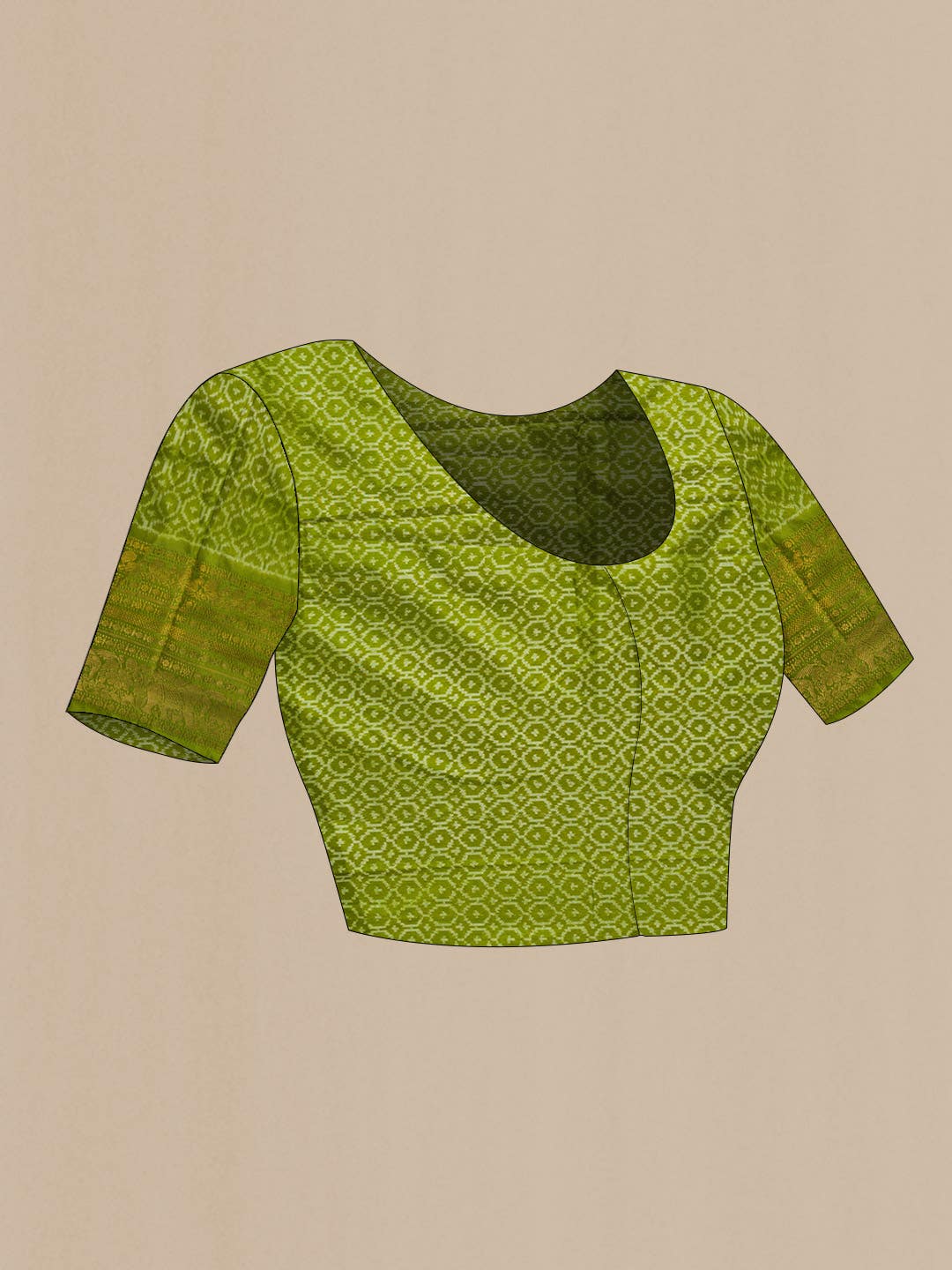 Pista Green Dual Tone Double Ikat Saree