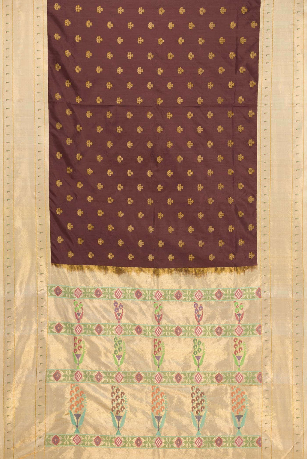 Brown Double Ikat Saree