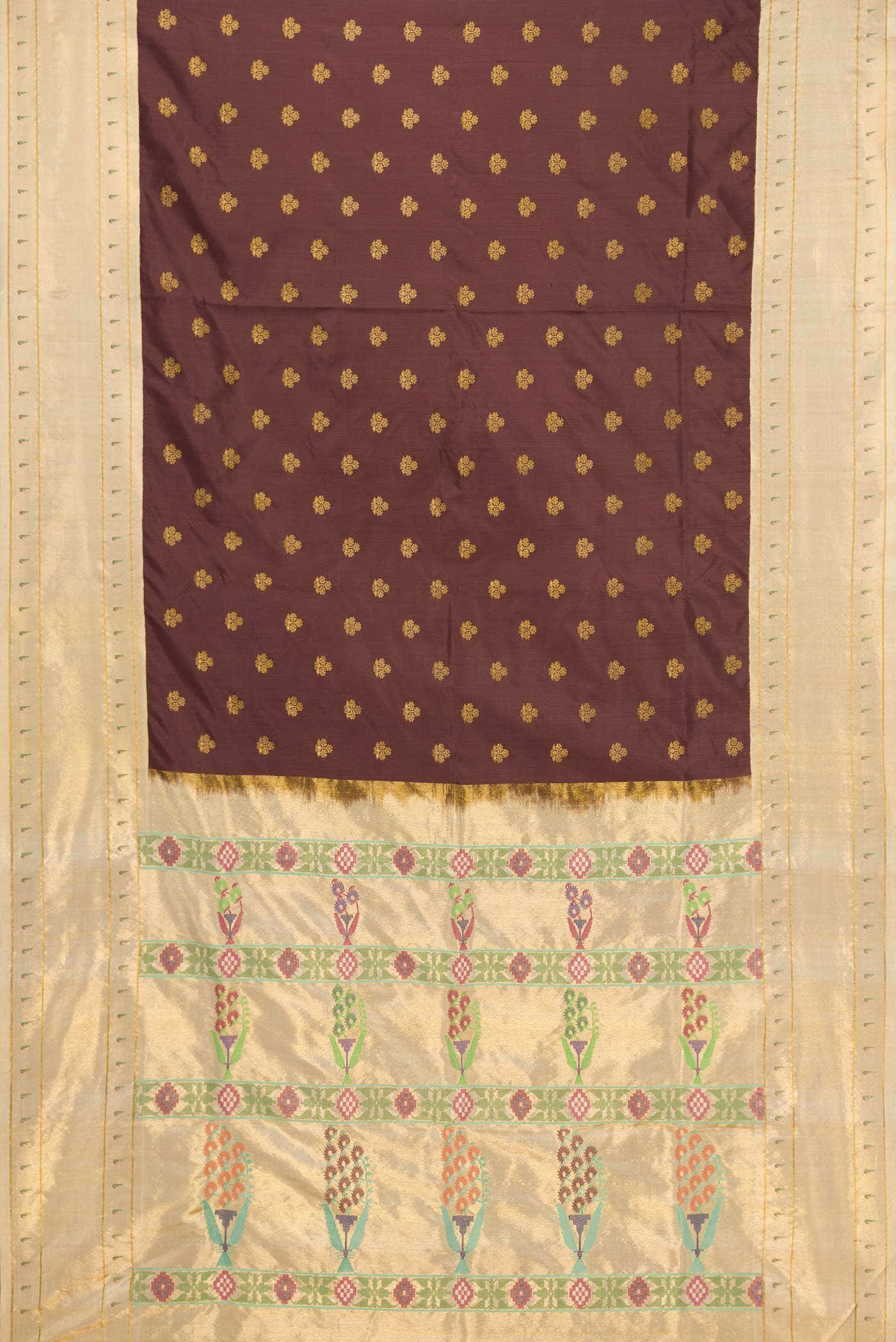 Brown Double Ikat Saree