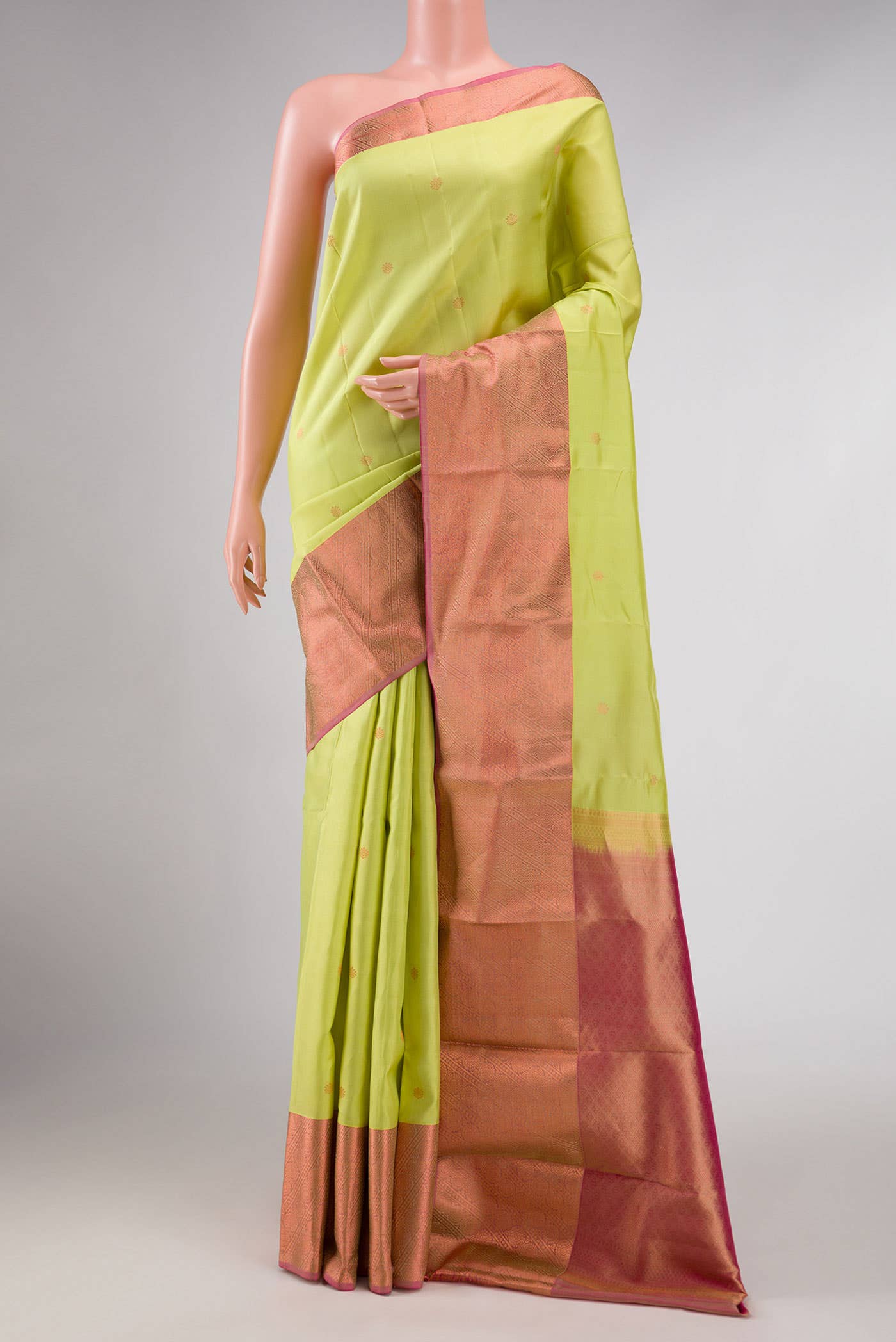 Pista Green Kanchipuram Silk Saree