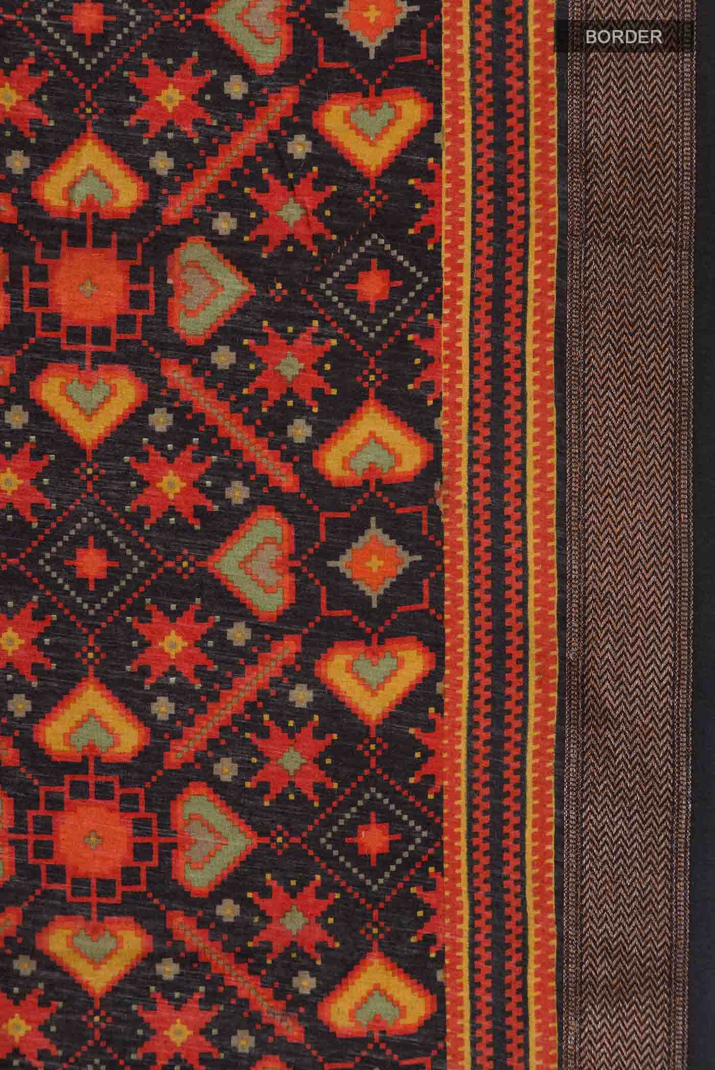 Black Bhagalpuri Tussar Silk Saree
