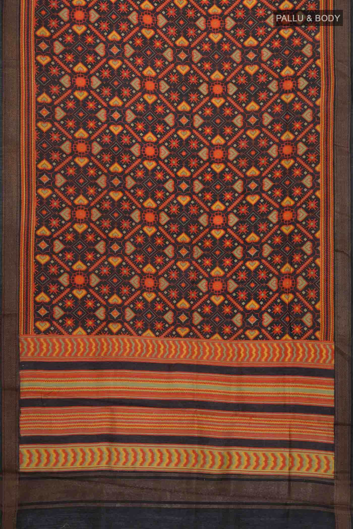 Black Bhagalpuri Tussar Silk Saree