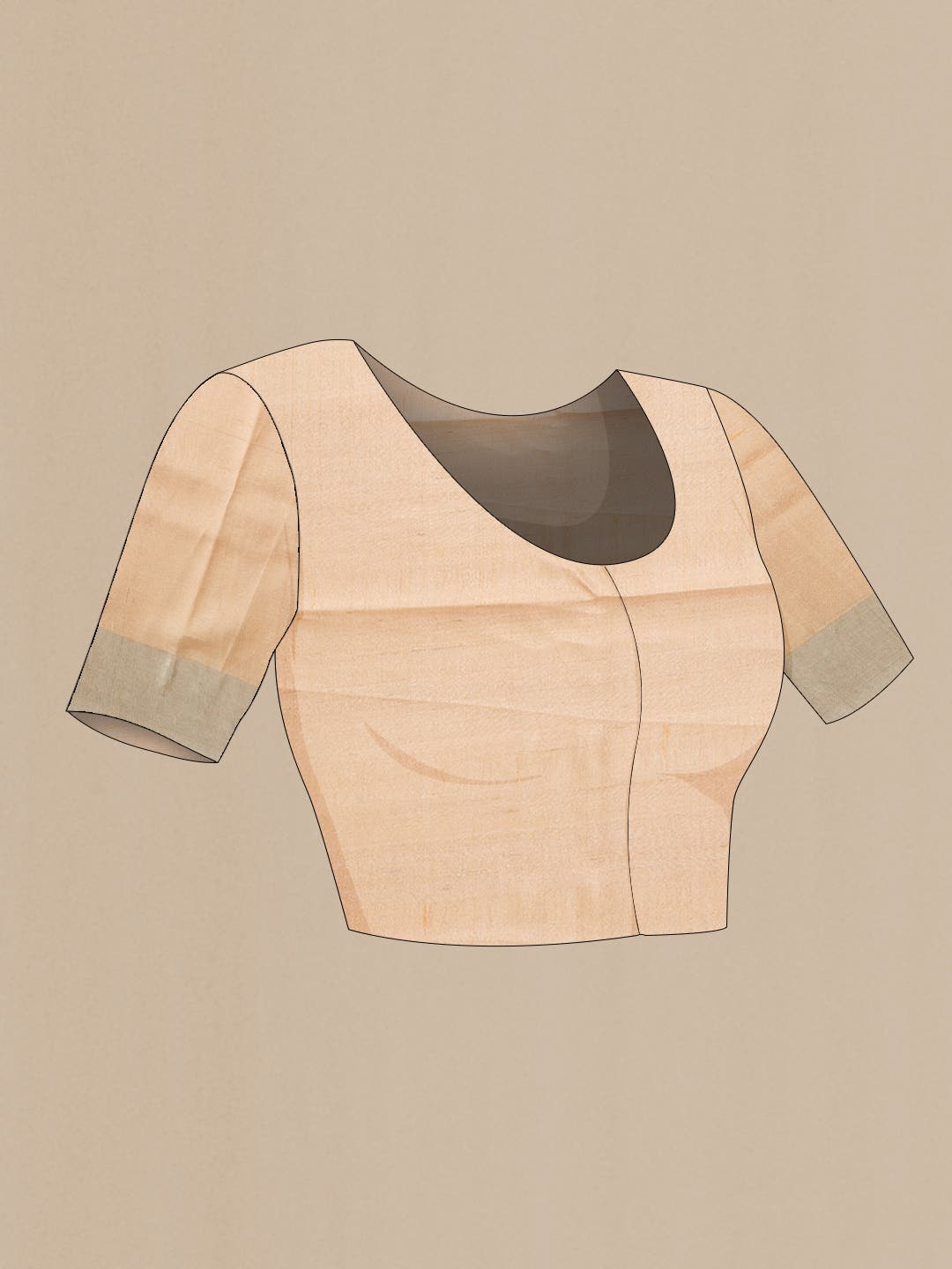 Beige Tussar Silk Saree