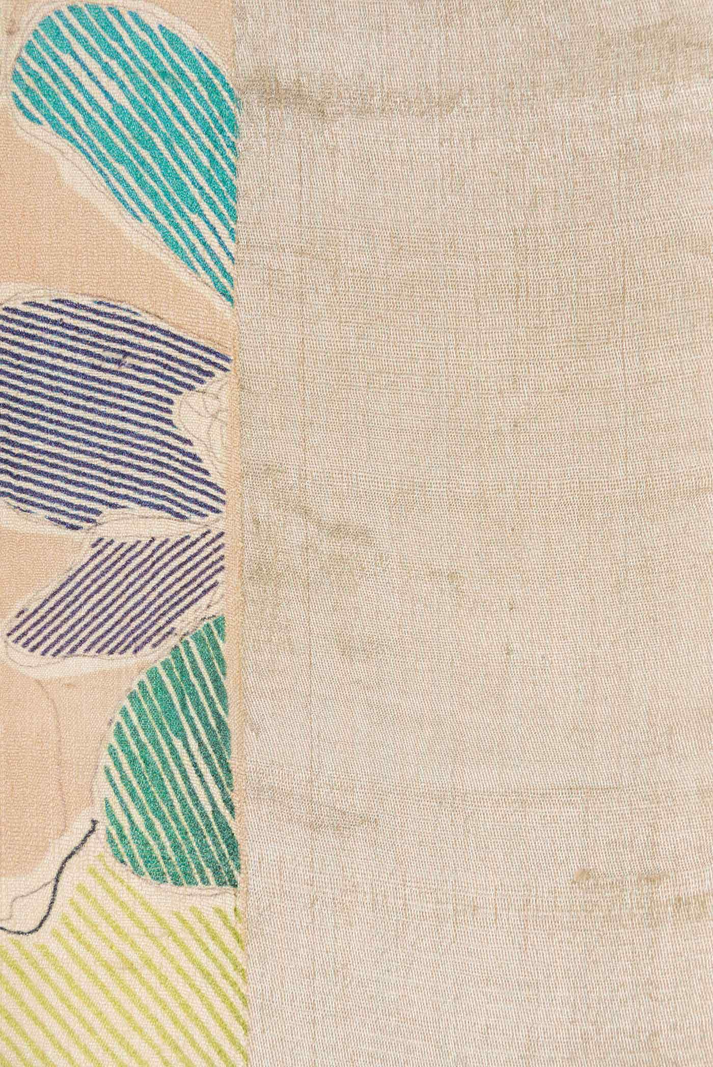 Beige Tussar Silk Saree
