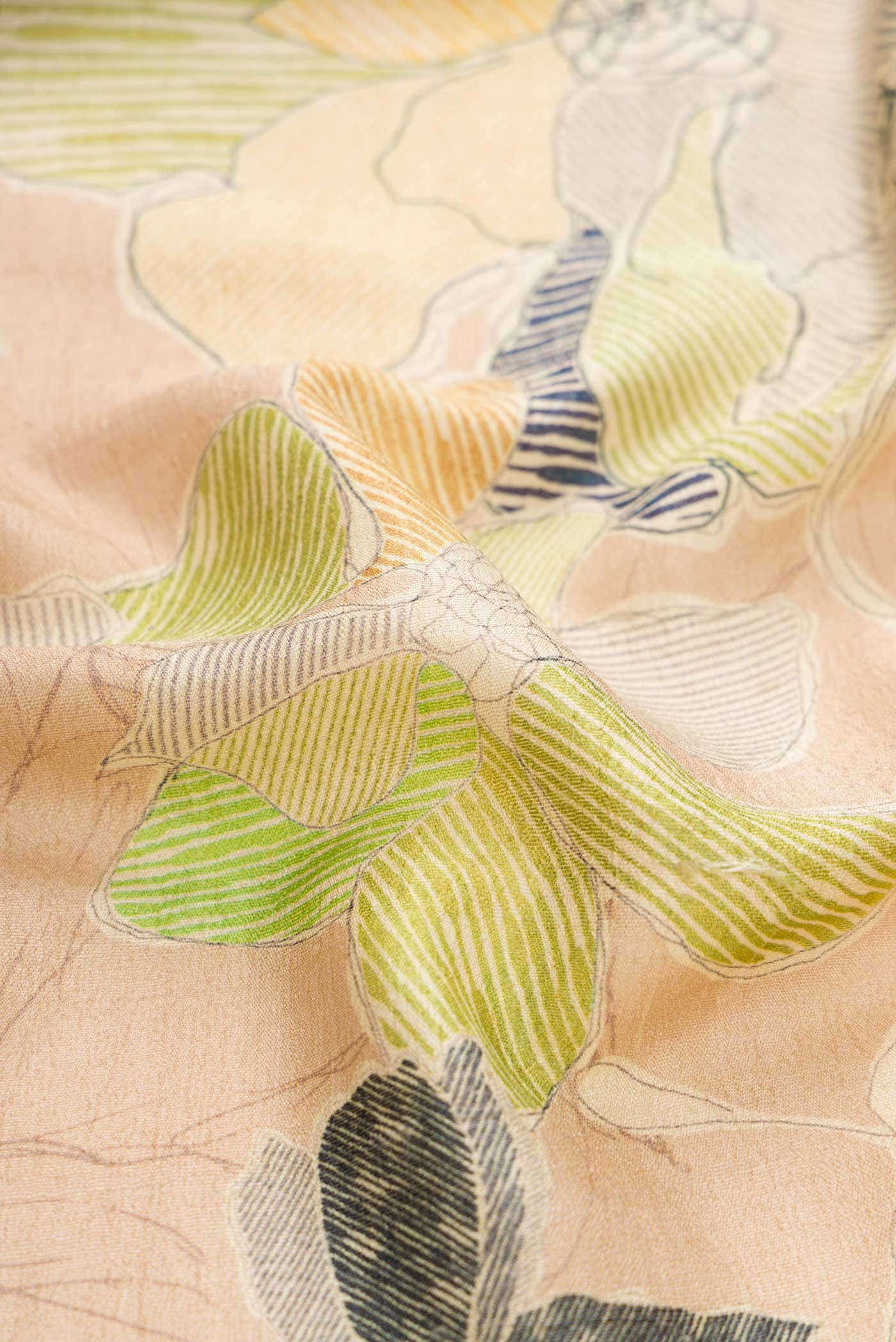 Beige Tussar Silk Saree