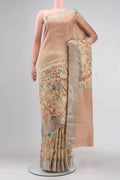 Beige Bhagalpuri Tussar Silk Saree