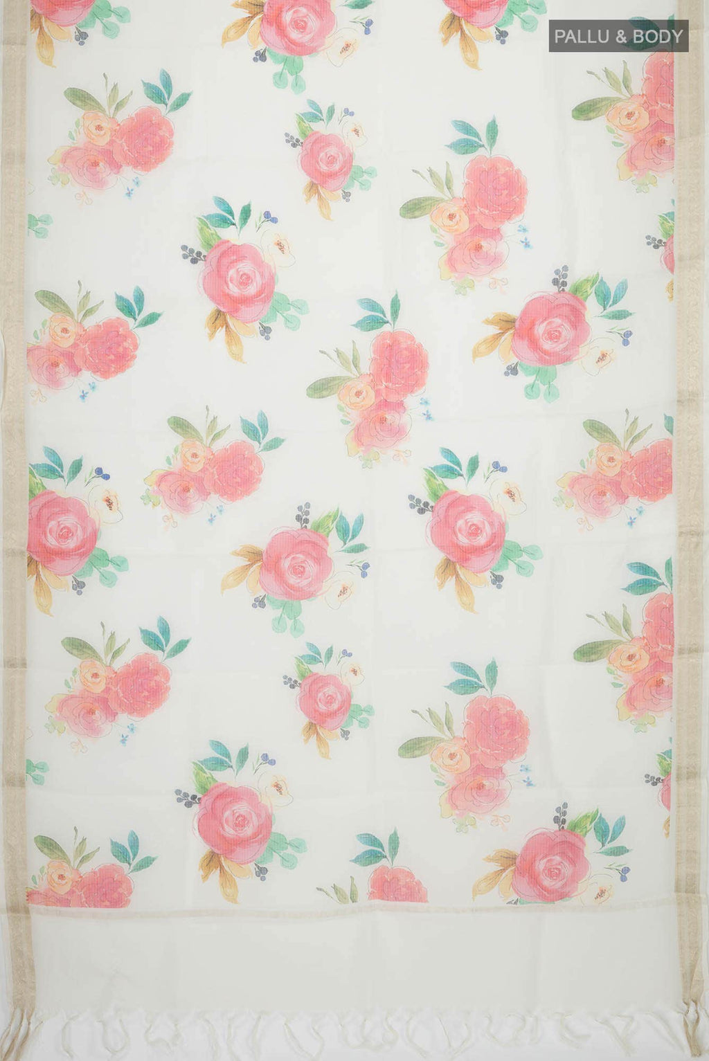 White Kota Silk Saree