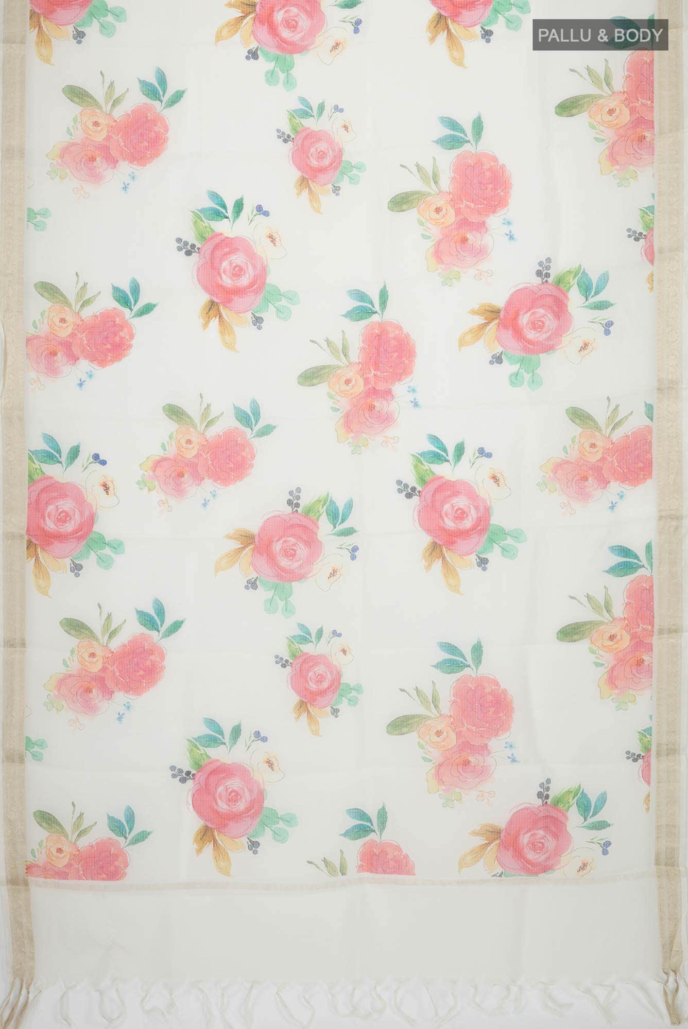 White Kota Silk Saree