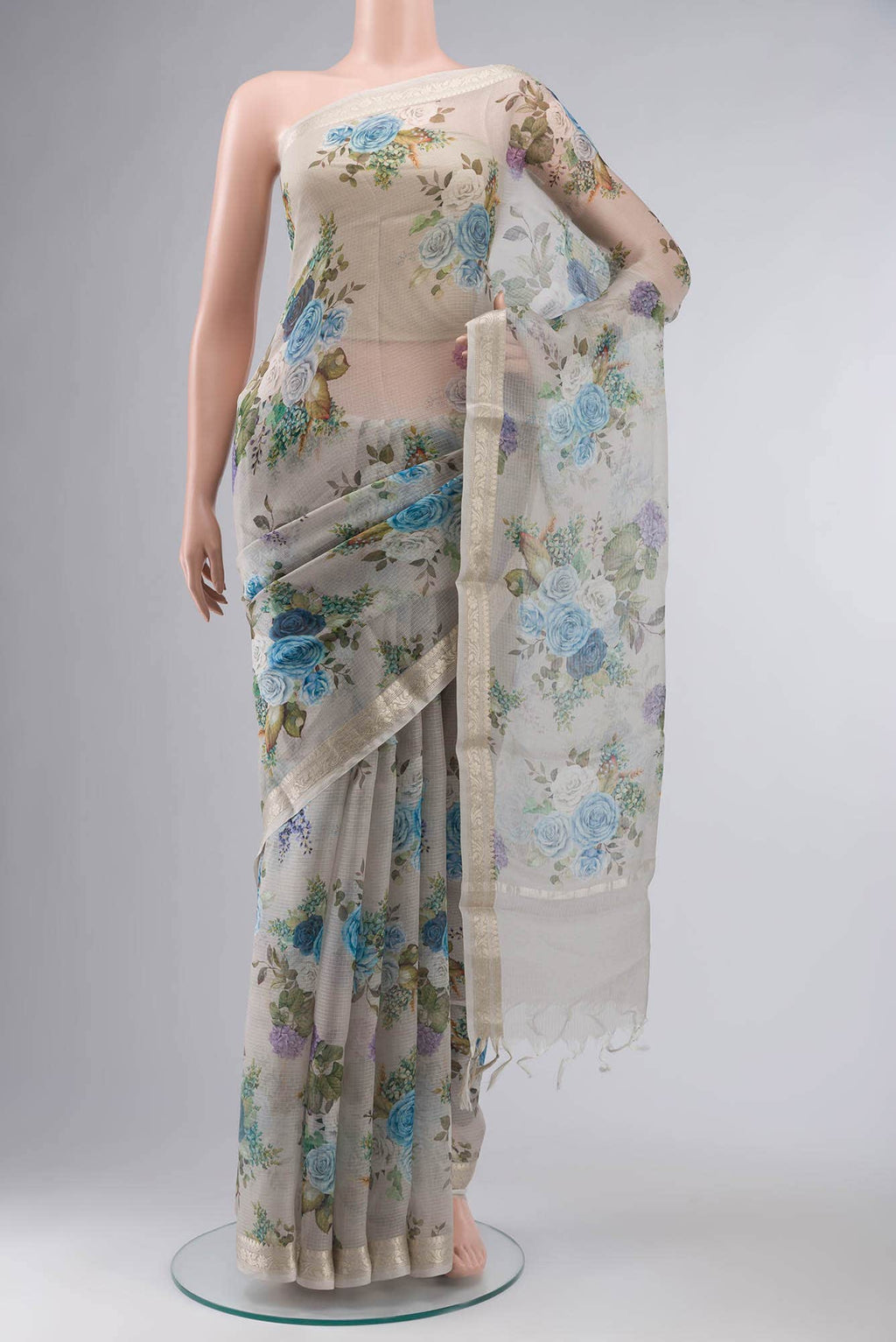 Beige Kota Silk Saree