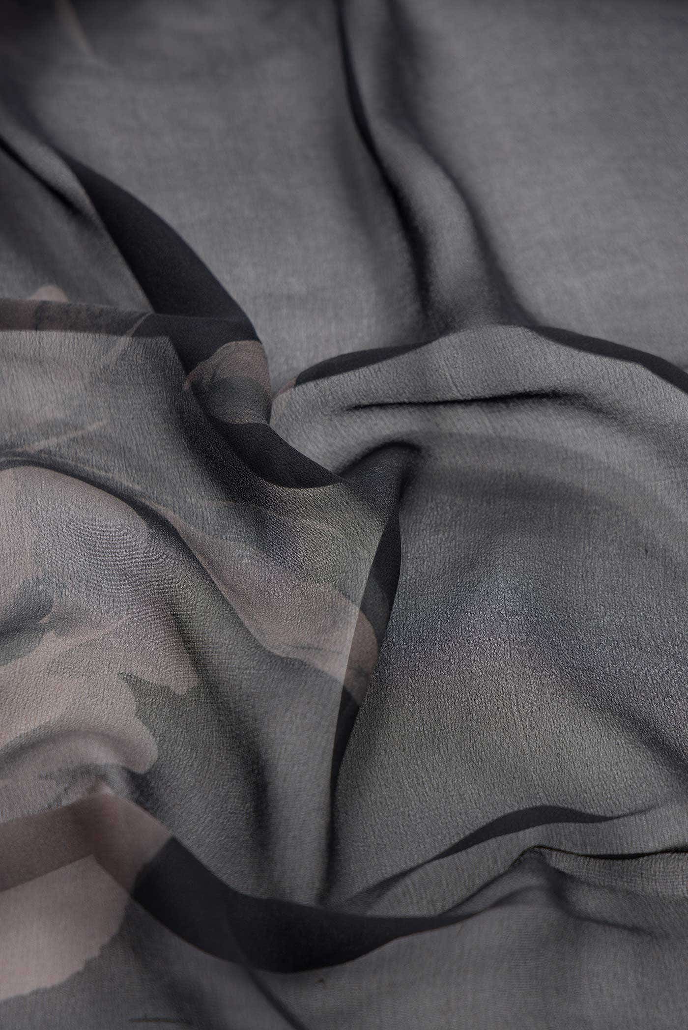 Black Mysore Georgette Saree