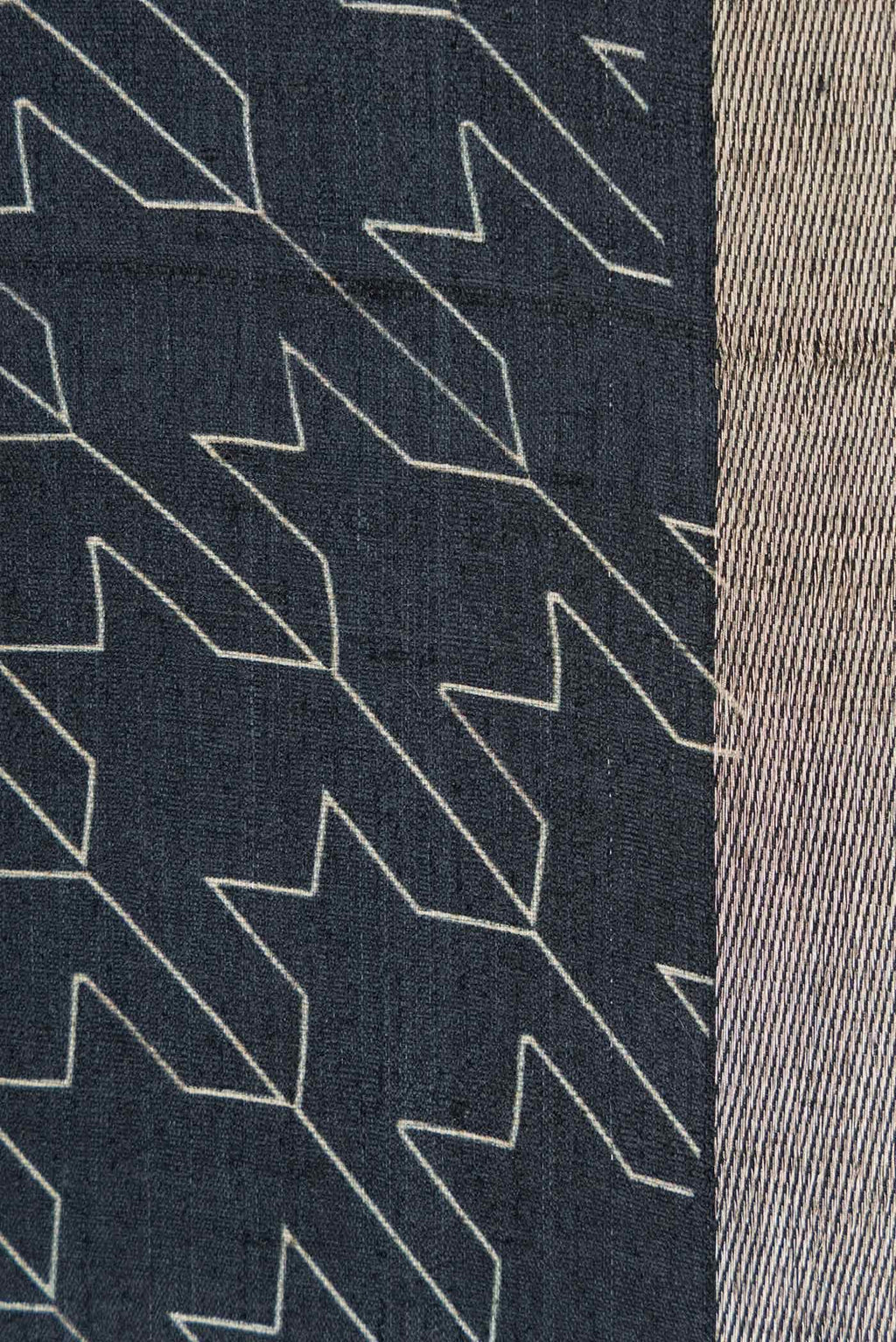 Navy Blue Tussar Silk Saree