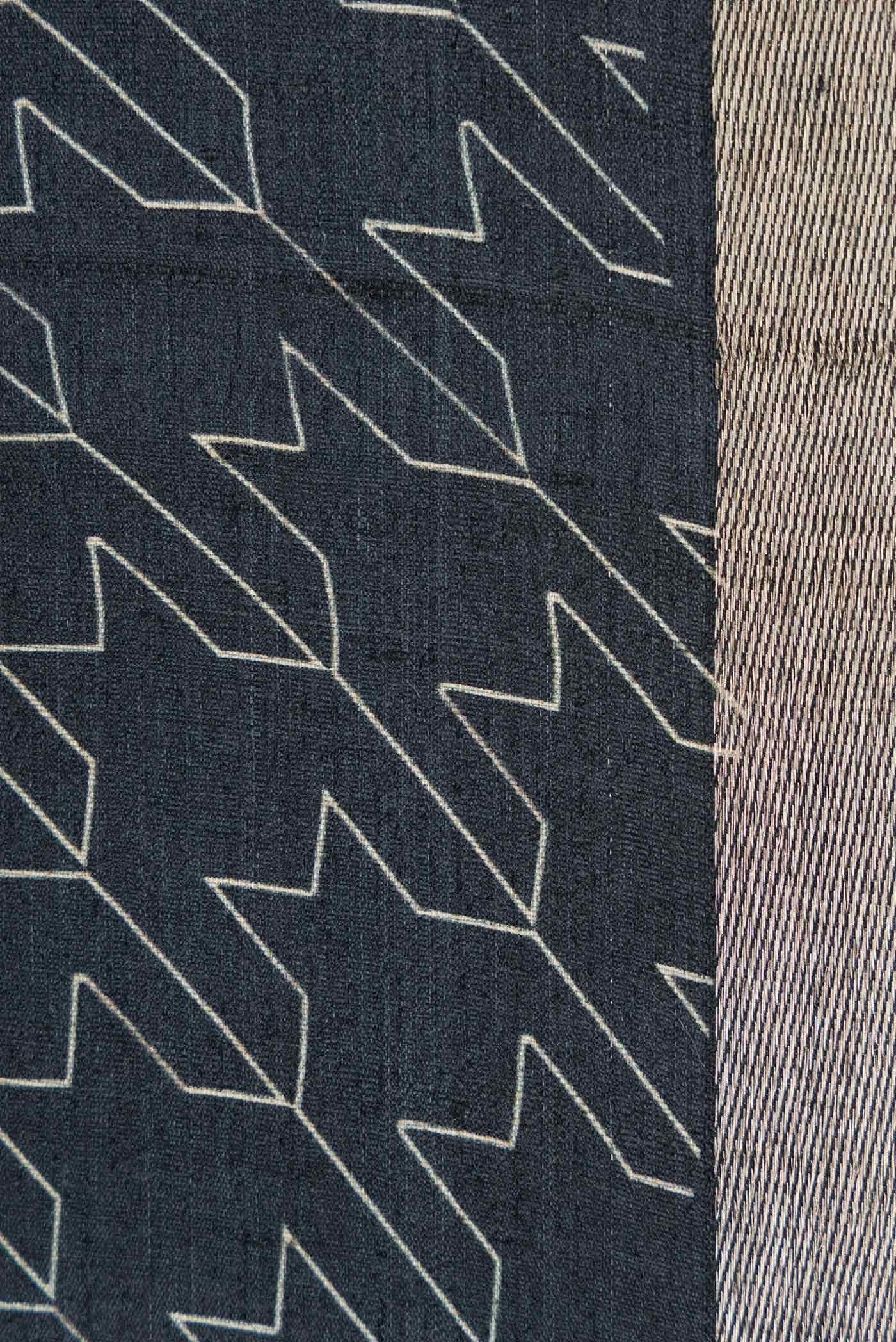 Navy Blue Tussar Silk Saree