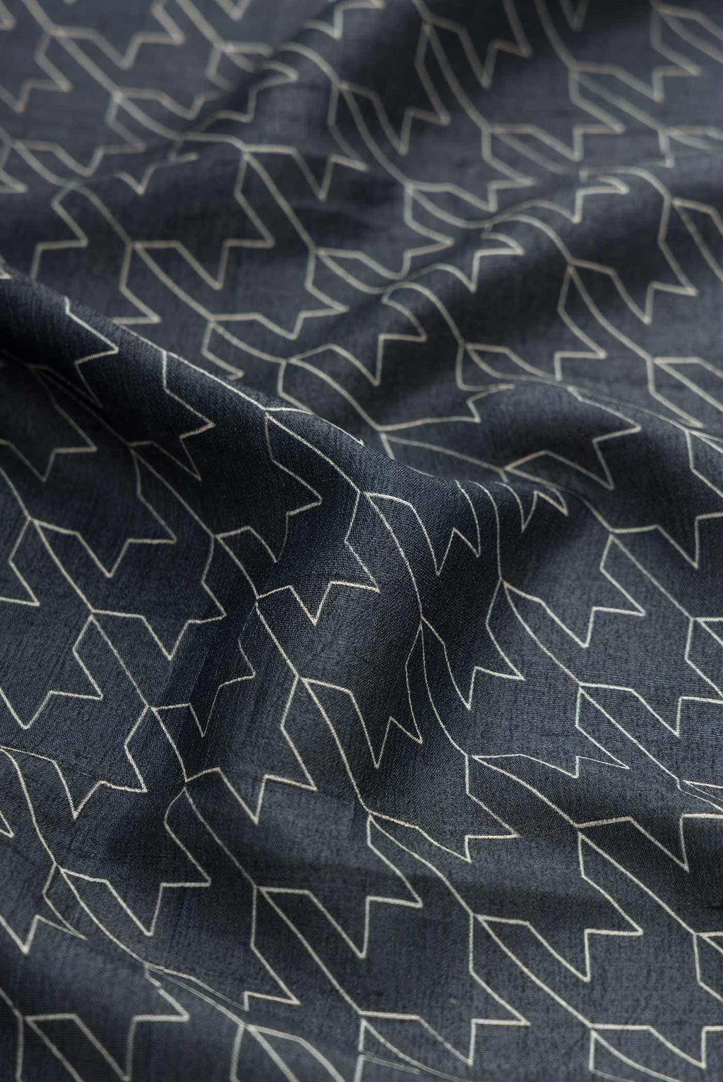 Navy Blue Tussar Silk Saree
