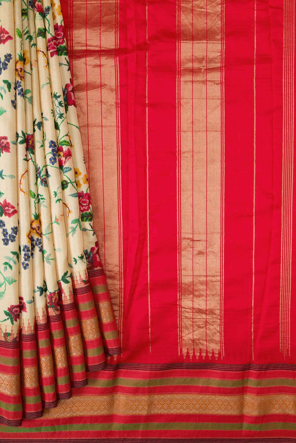 Pure Silk Pure Zari Sandal Kanchipuram Saree