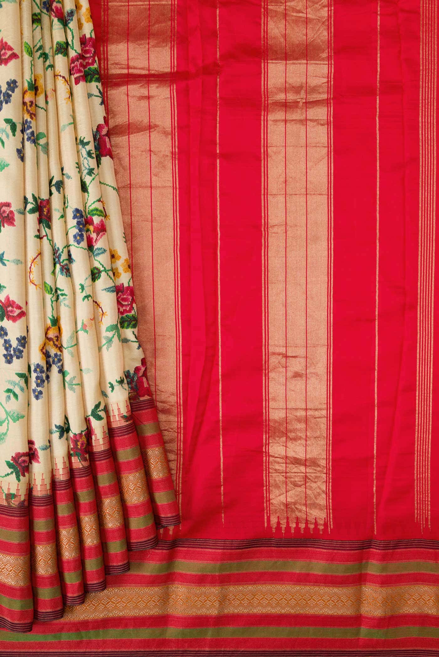 Pure Silk Pure Zari Sandal Kanchipuram Saree