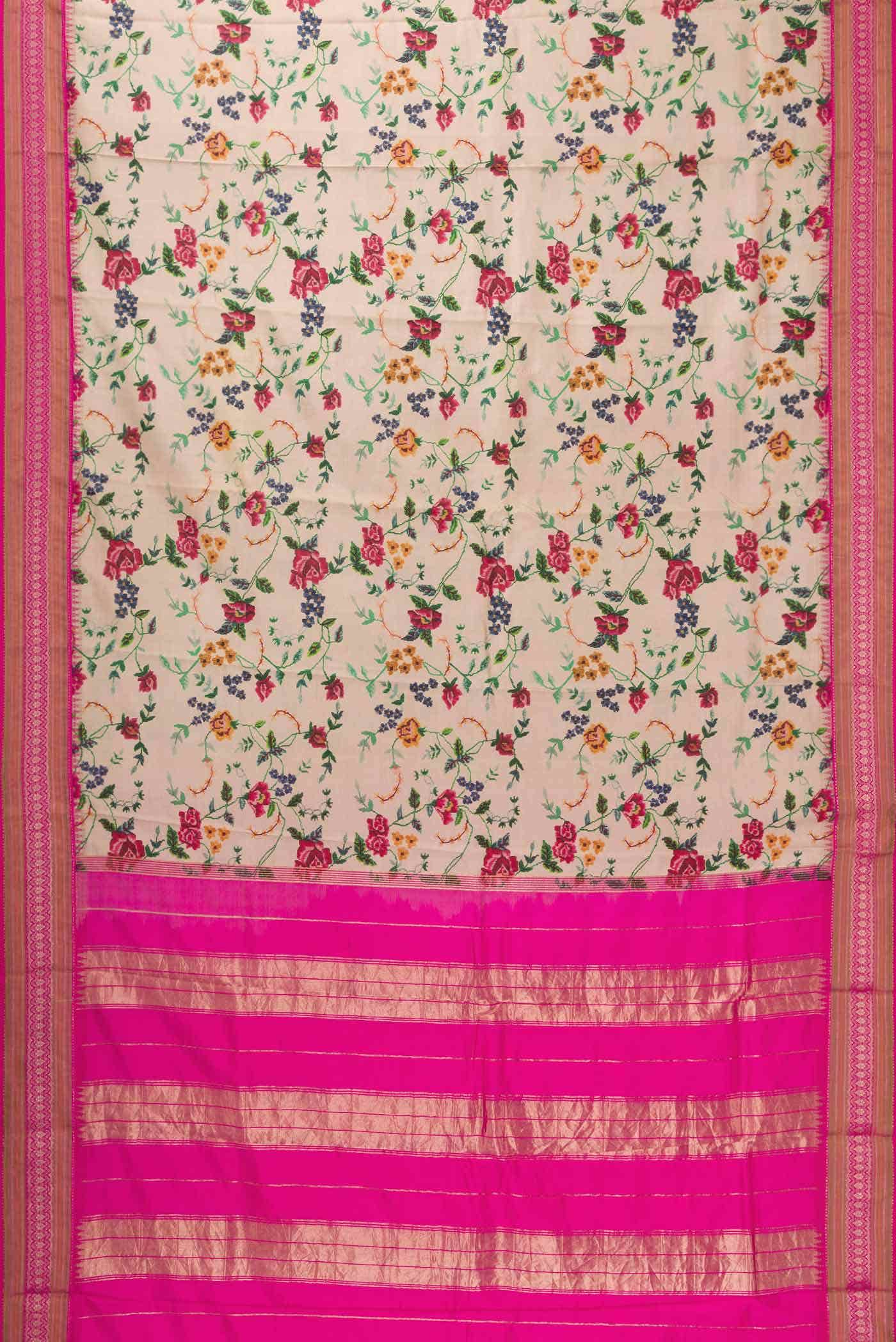 Beige Kanchipuram Silk Saree