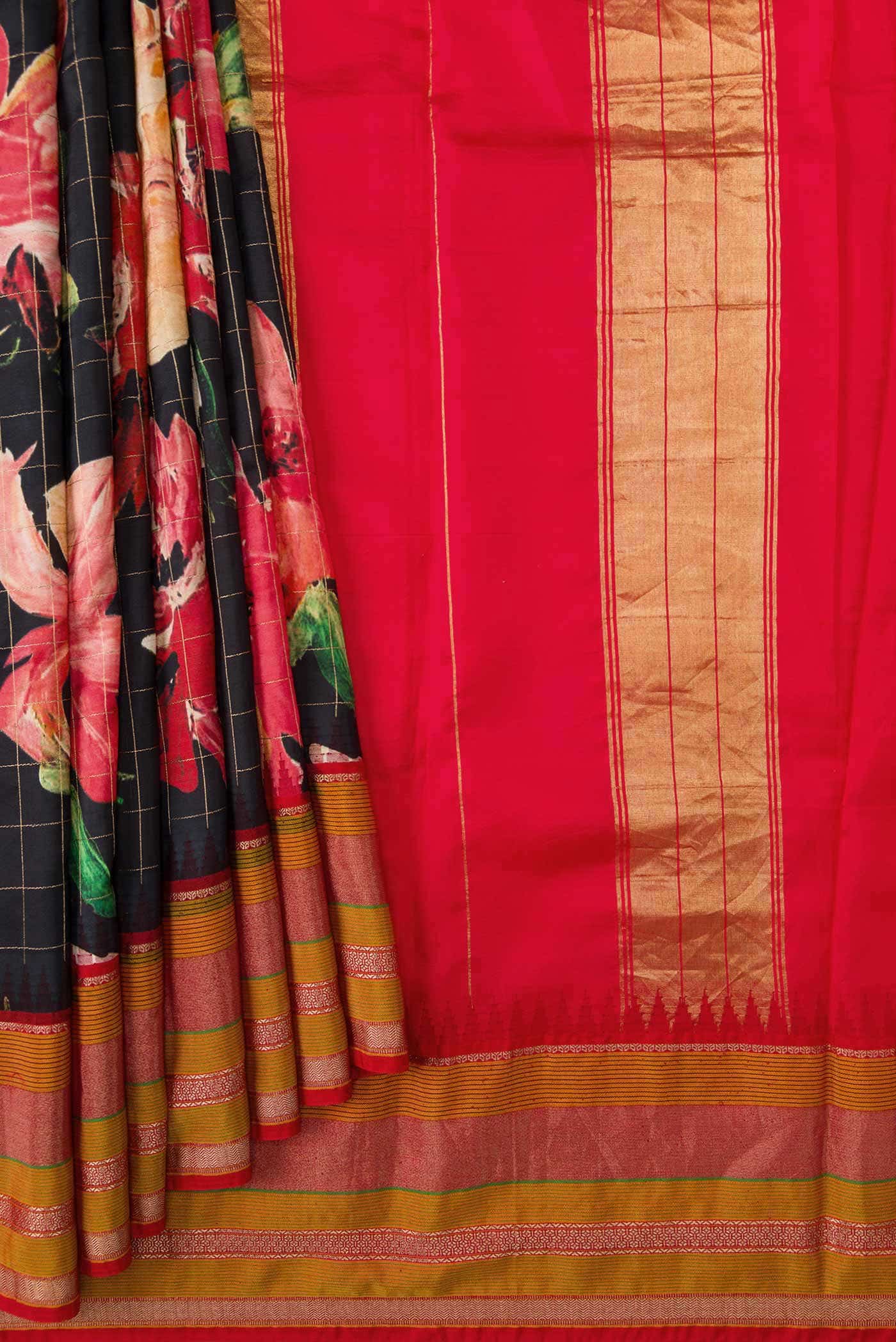 Black Kanchipuram Silk Saree