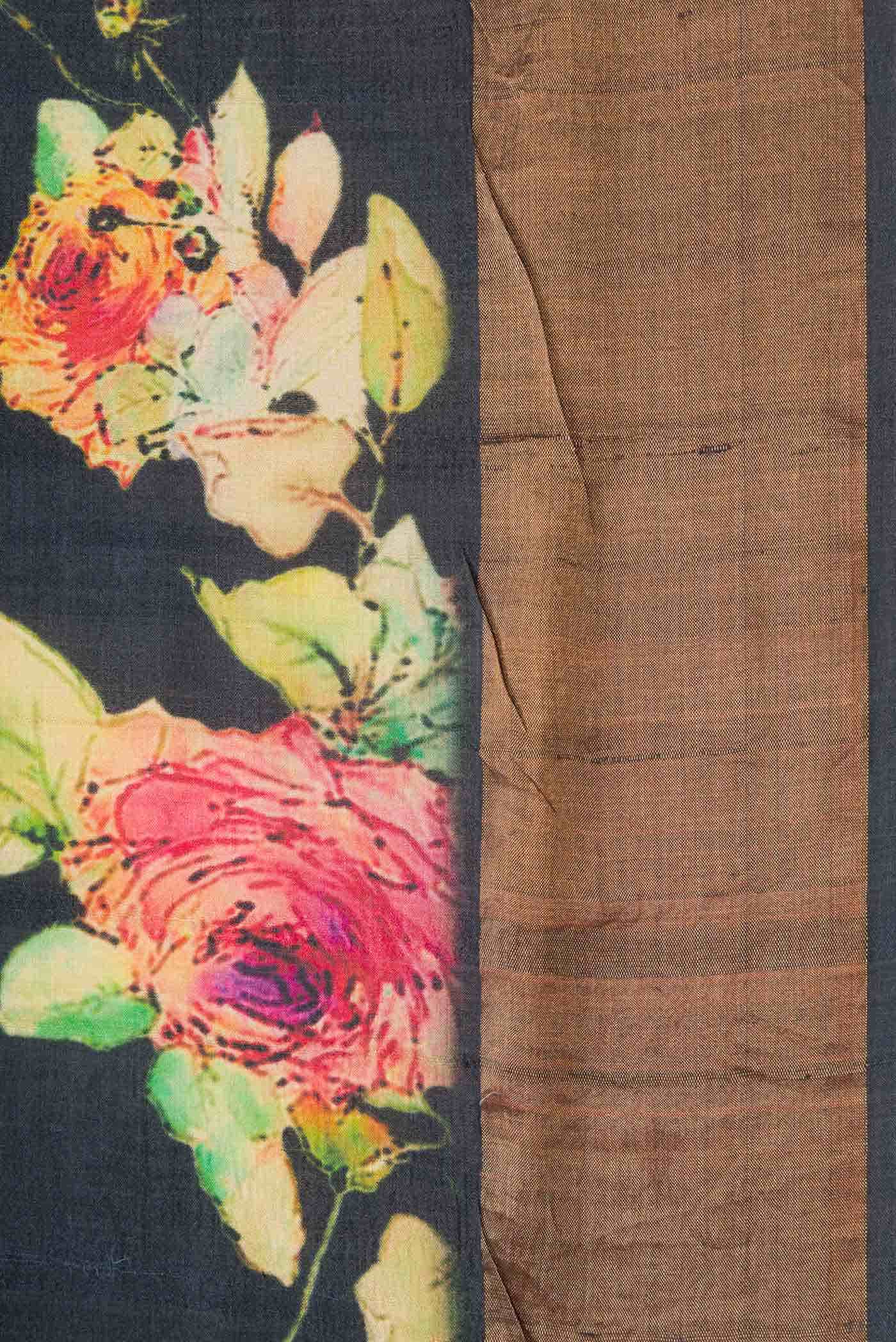 Black Tussar Silk Saree