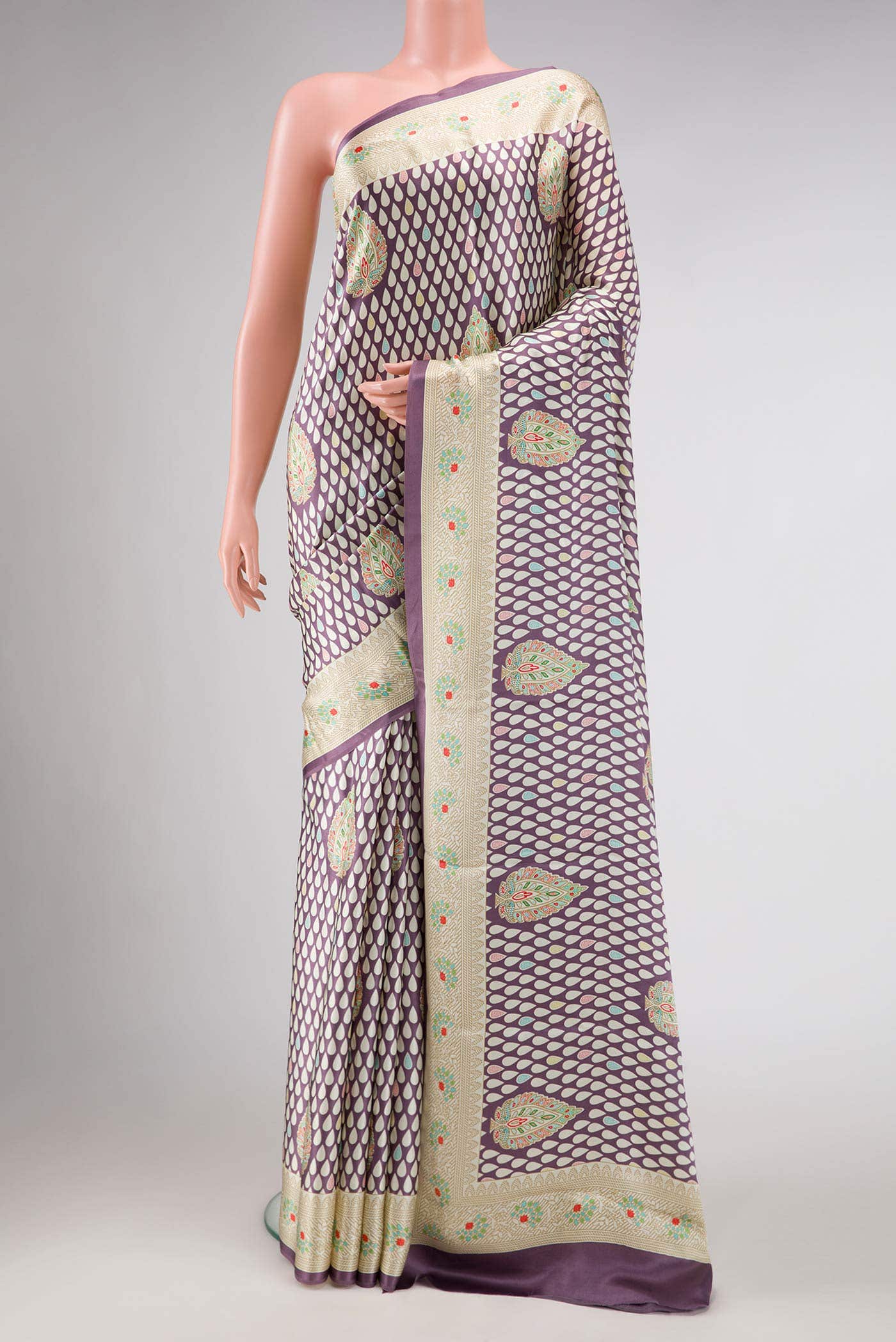 Lavender Mysore Crepe Saree