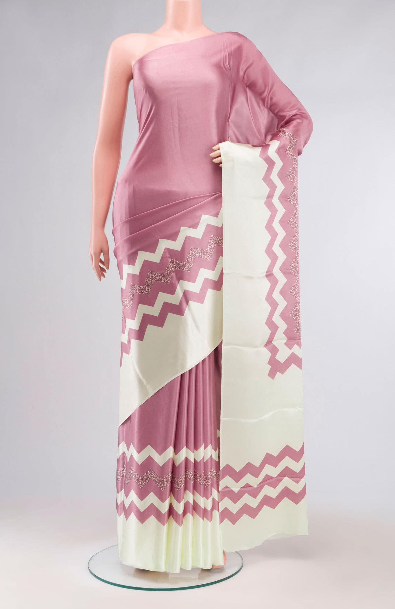Mauve Satin Crepe Saree