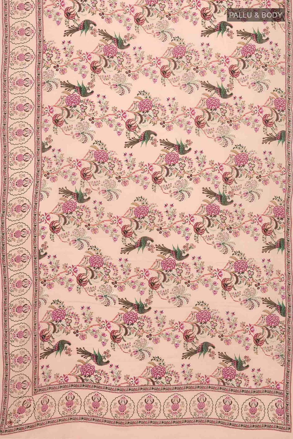 Rose Gold Satin Silk Saree