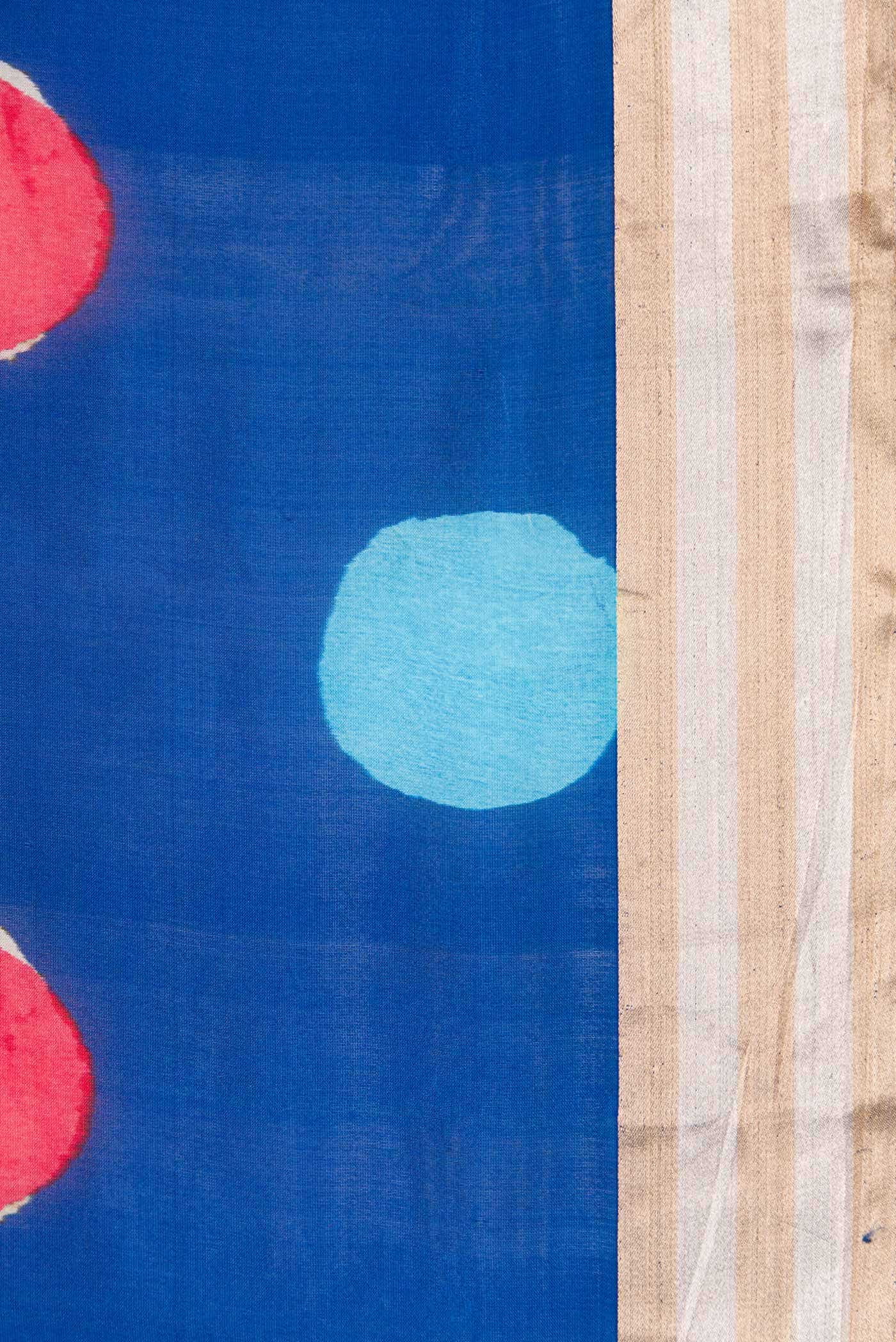 Blue Tussar Silk Saree